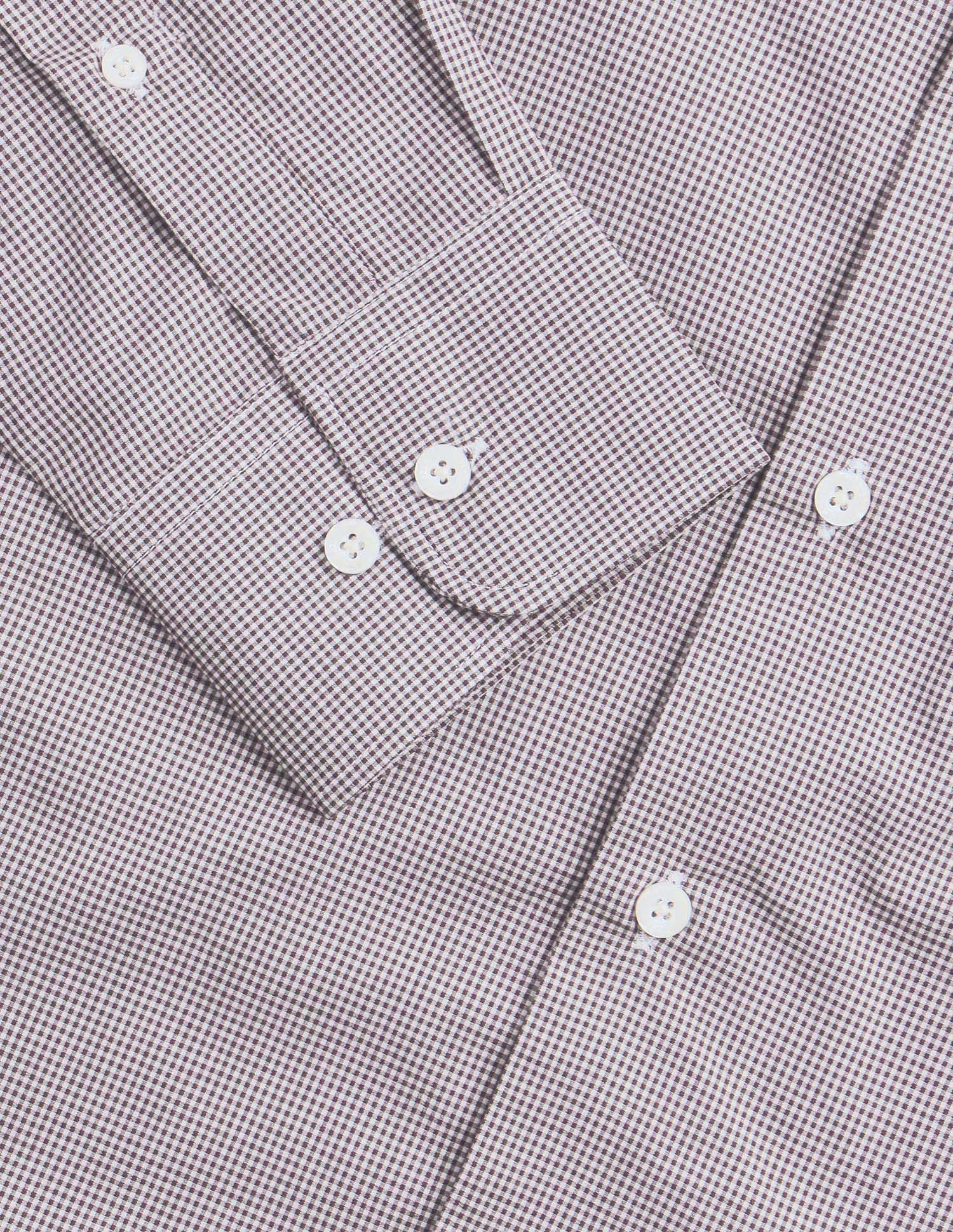 Micro Checked Regular Fit Shirt Burgundy - U.S. Polo Assn. India | Large