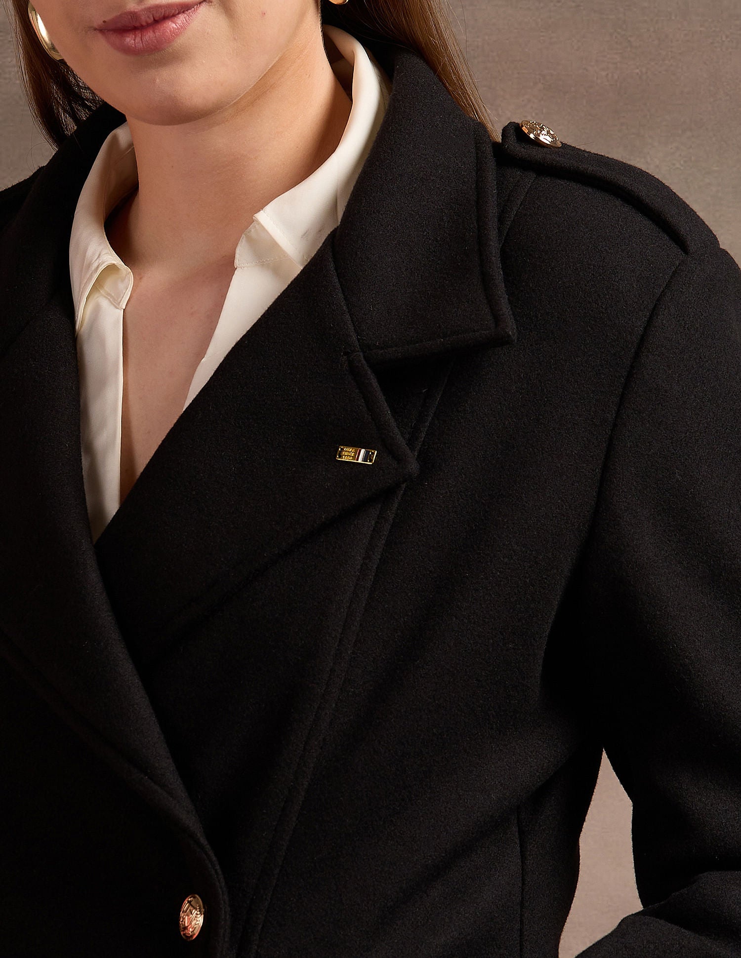 Double Breasted Longline Jacket Black - U.S. POLO ASSN. | Large