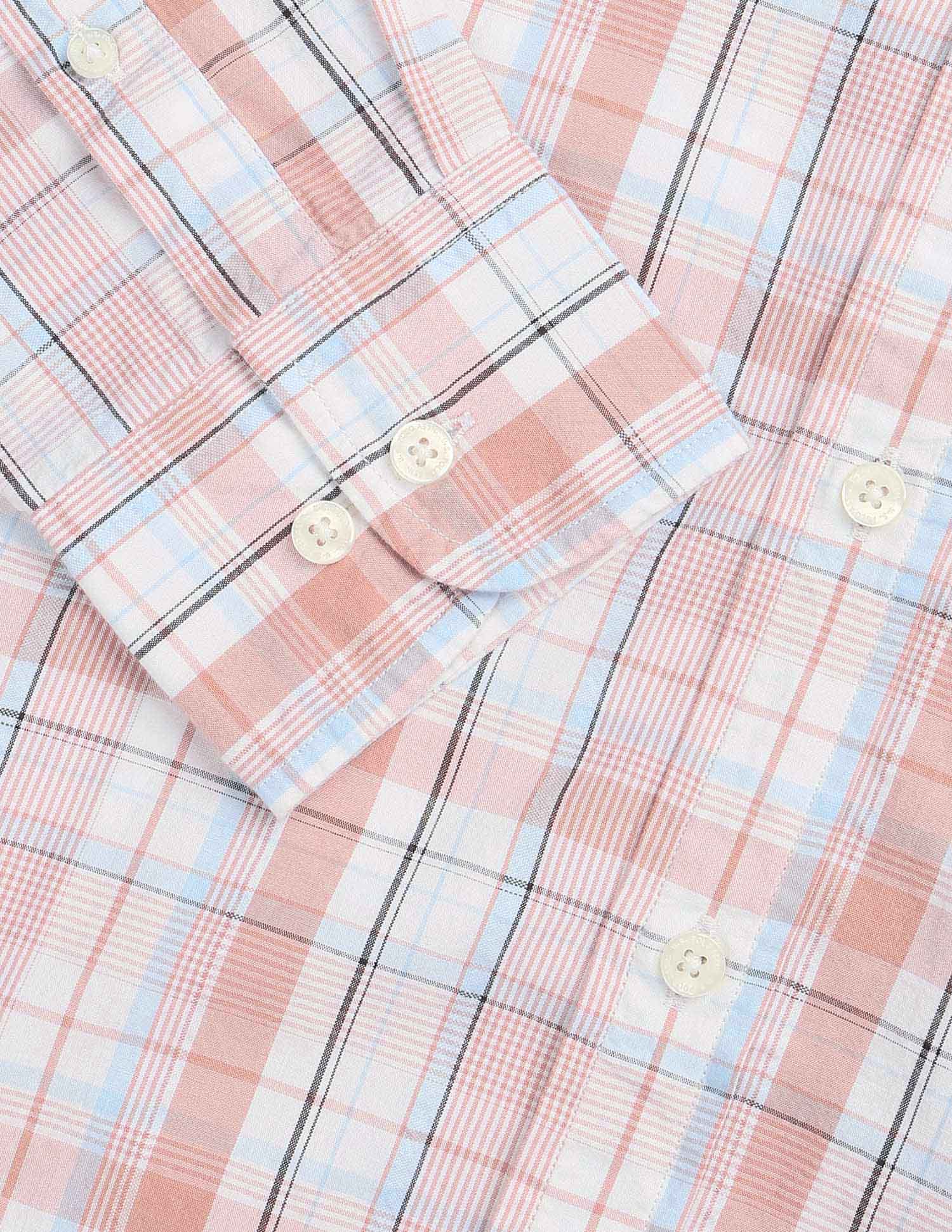 Tartan Checked Seersucker Shirt Rust - U.S. Polo Assn. India | Large