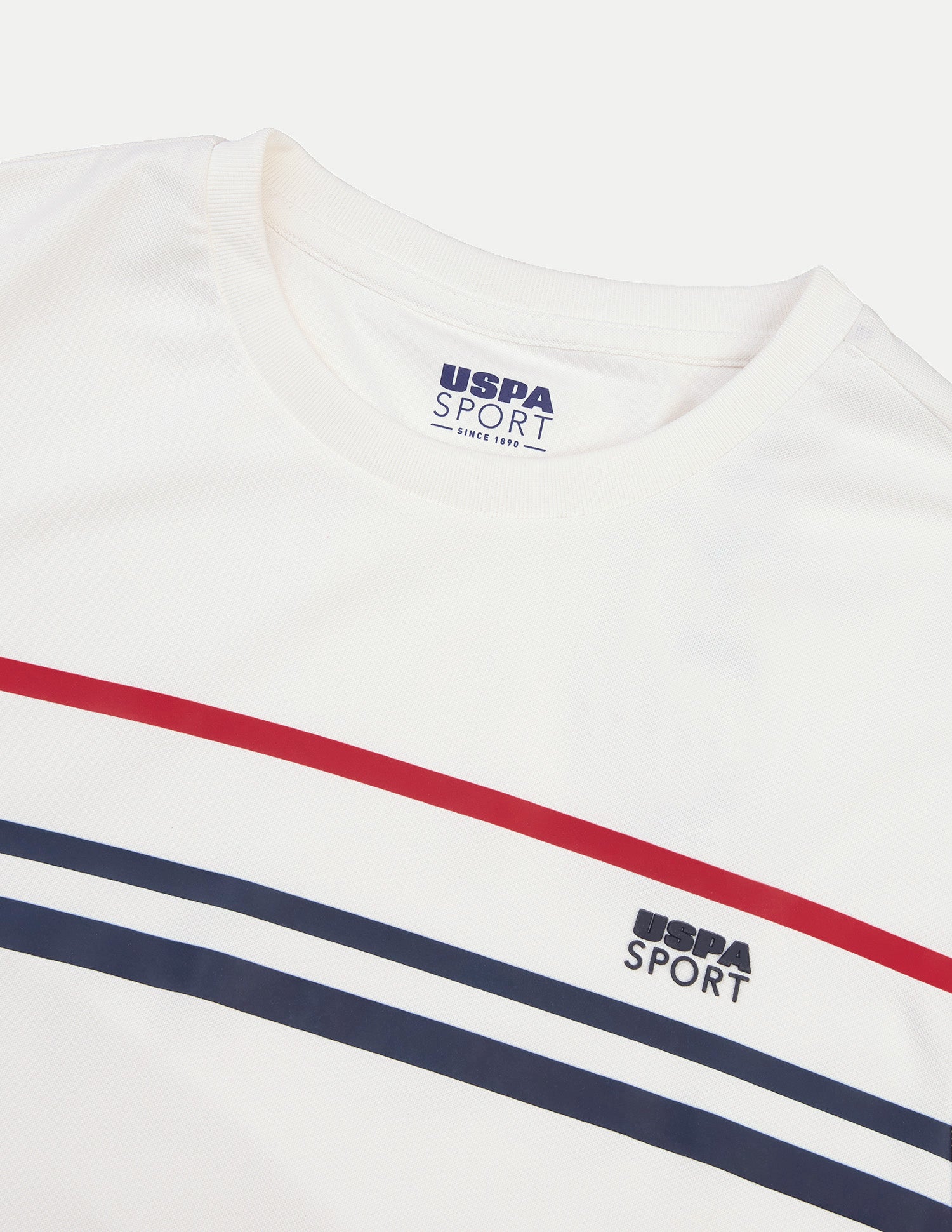 Horizontal Striped Regular Fit Active T-Shirt White - U.S. Polo Assn. India | Large