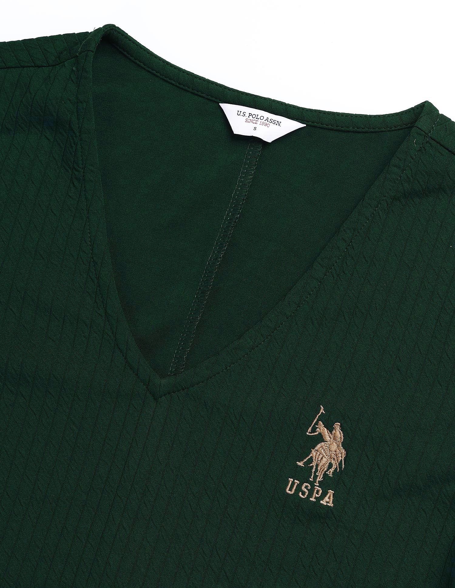 Ribbed Bodycon Dress Green - U.S. POLO ASSN. | Large