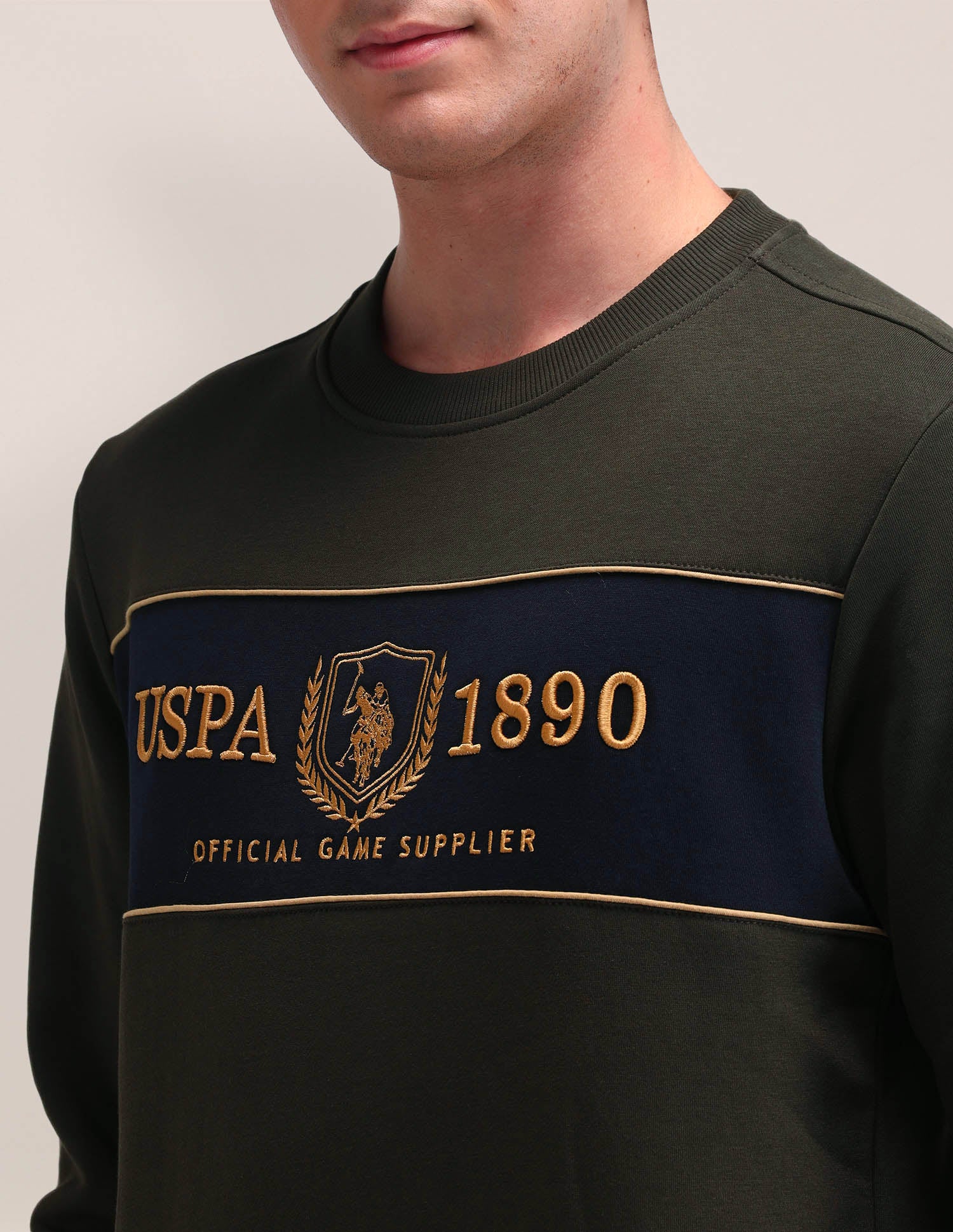 Brand Printed Regular Fit Sweatshirt Teal - U.S. POLO ASSN. | Large