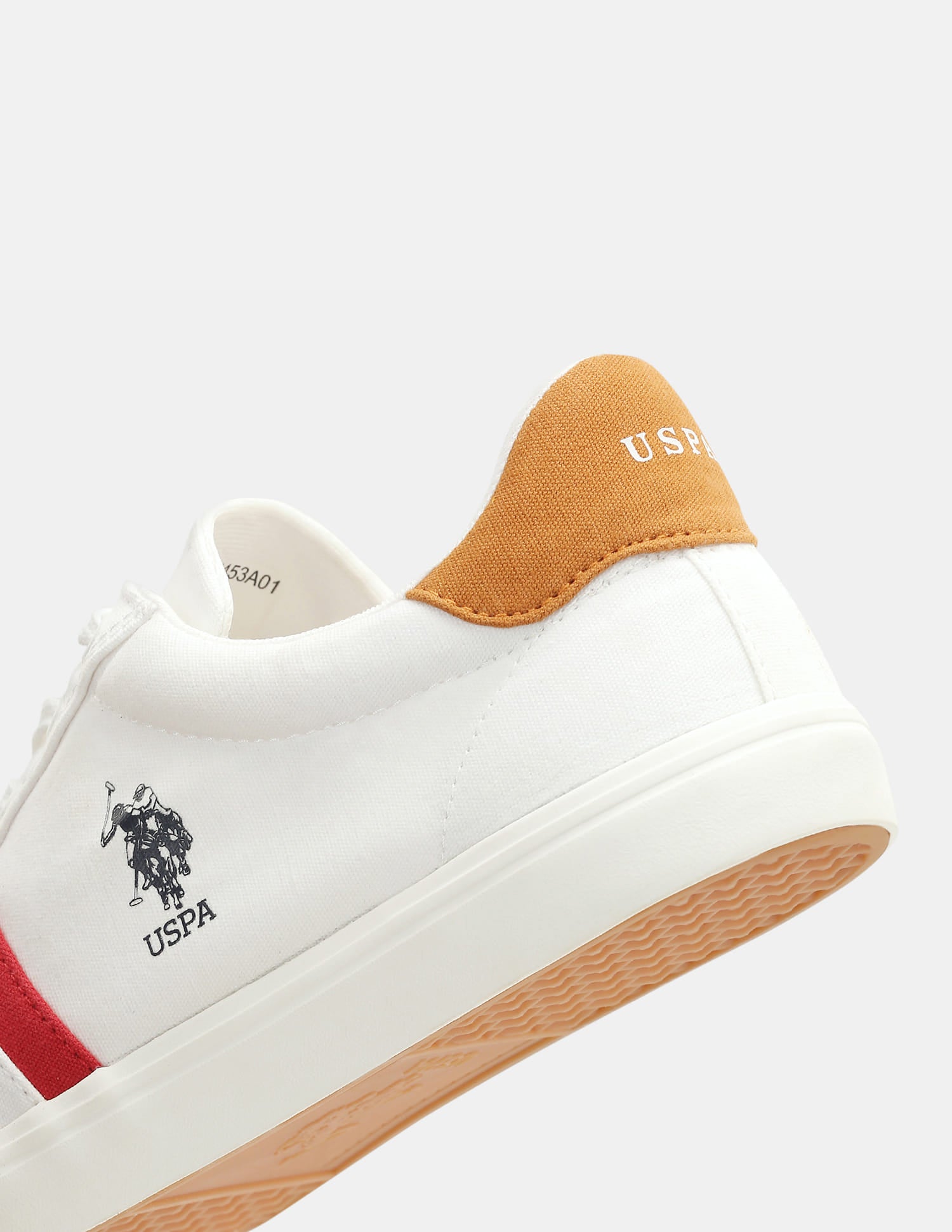 Men Striped Round Toe Abor 5.0 Sneakers Off White - U.S. Polo Assn. India | Large