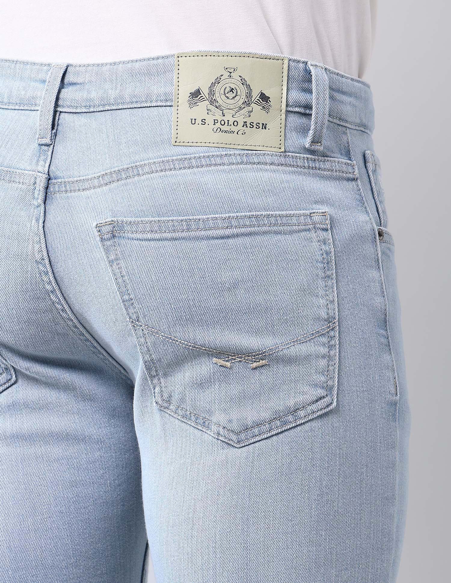 Regallo Skinny Fit Blue Jeans Light Blue - U.S. Polo Assn. India | Large