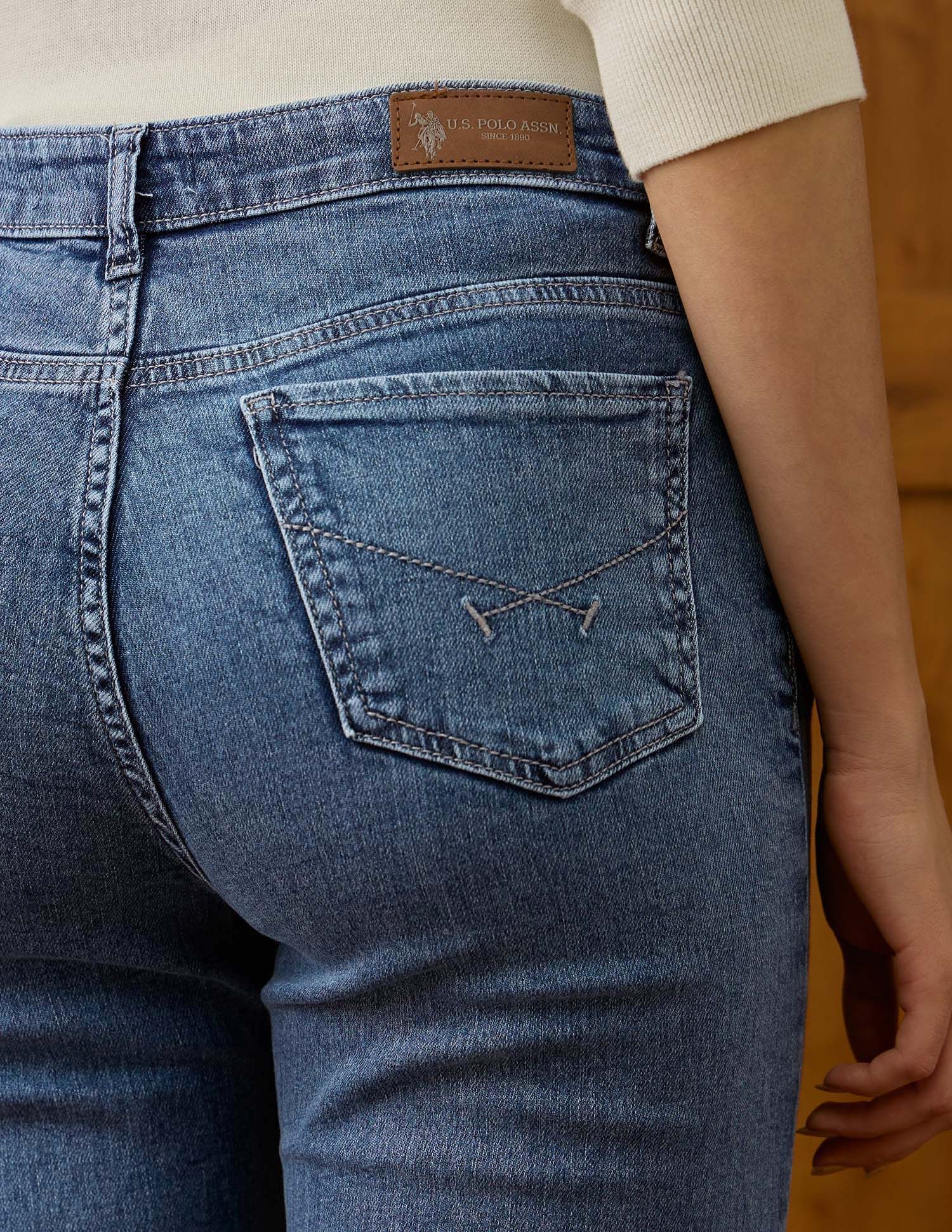 High Rise Flared Fit Jeans Blue - U.S. POLO ASSN. | Large