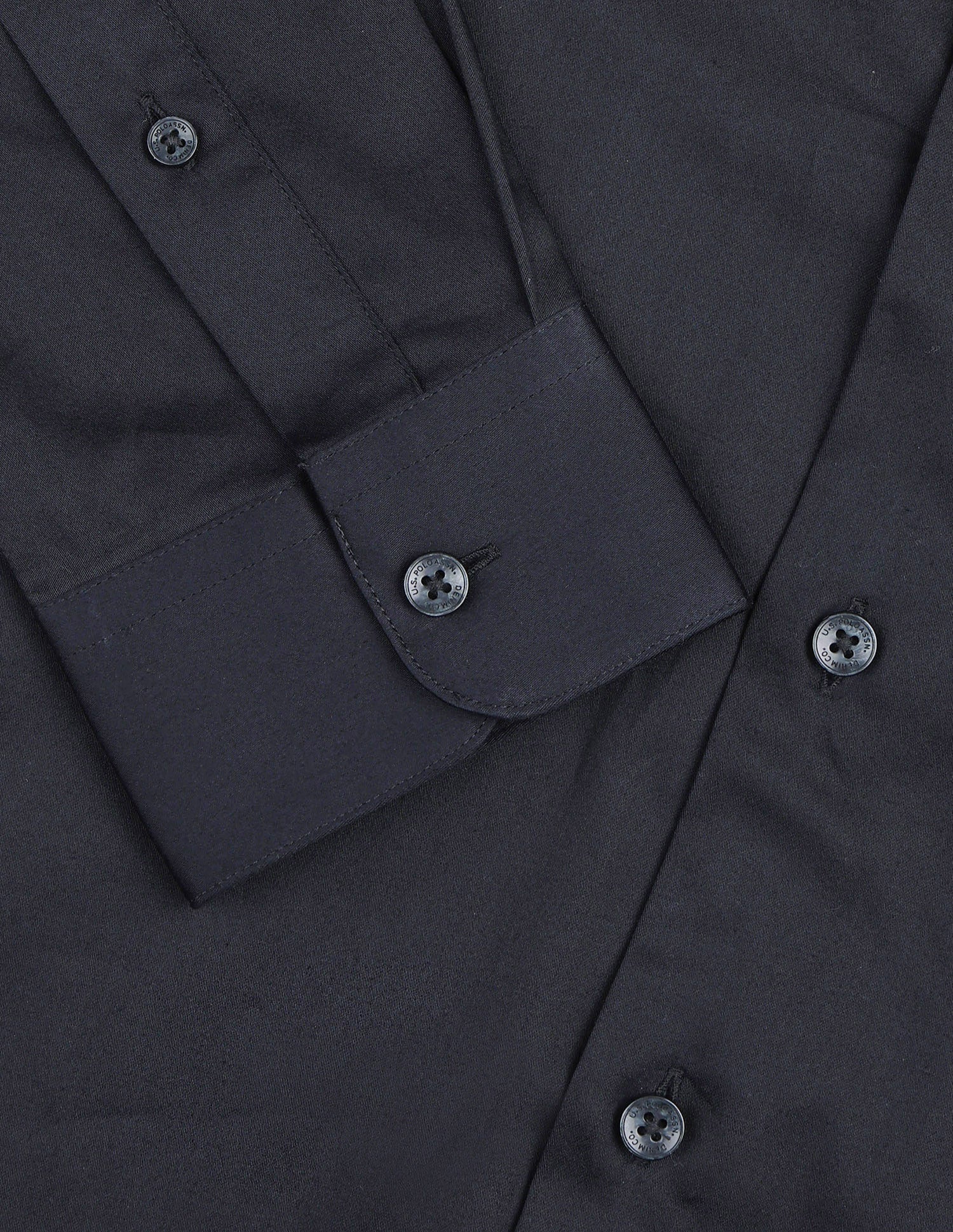 Satin Solid Shirt Black - U.S. Polo Assn. India | Large