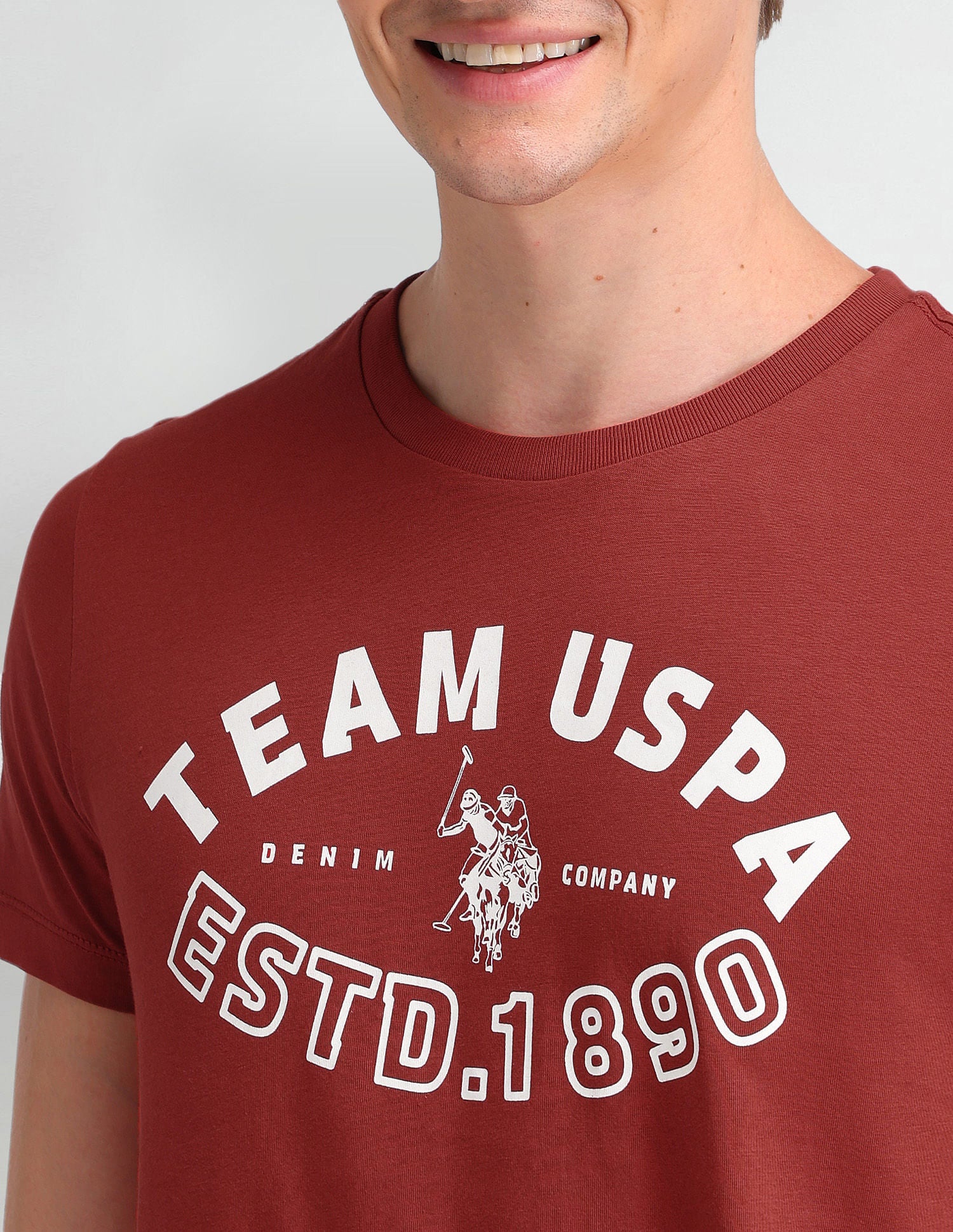 Pure Cotton Brand Printed Slim Fit T-Shirt Rust - U.S. POLO ASSN. | Large