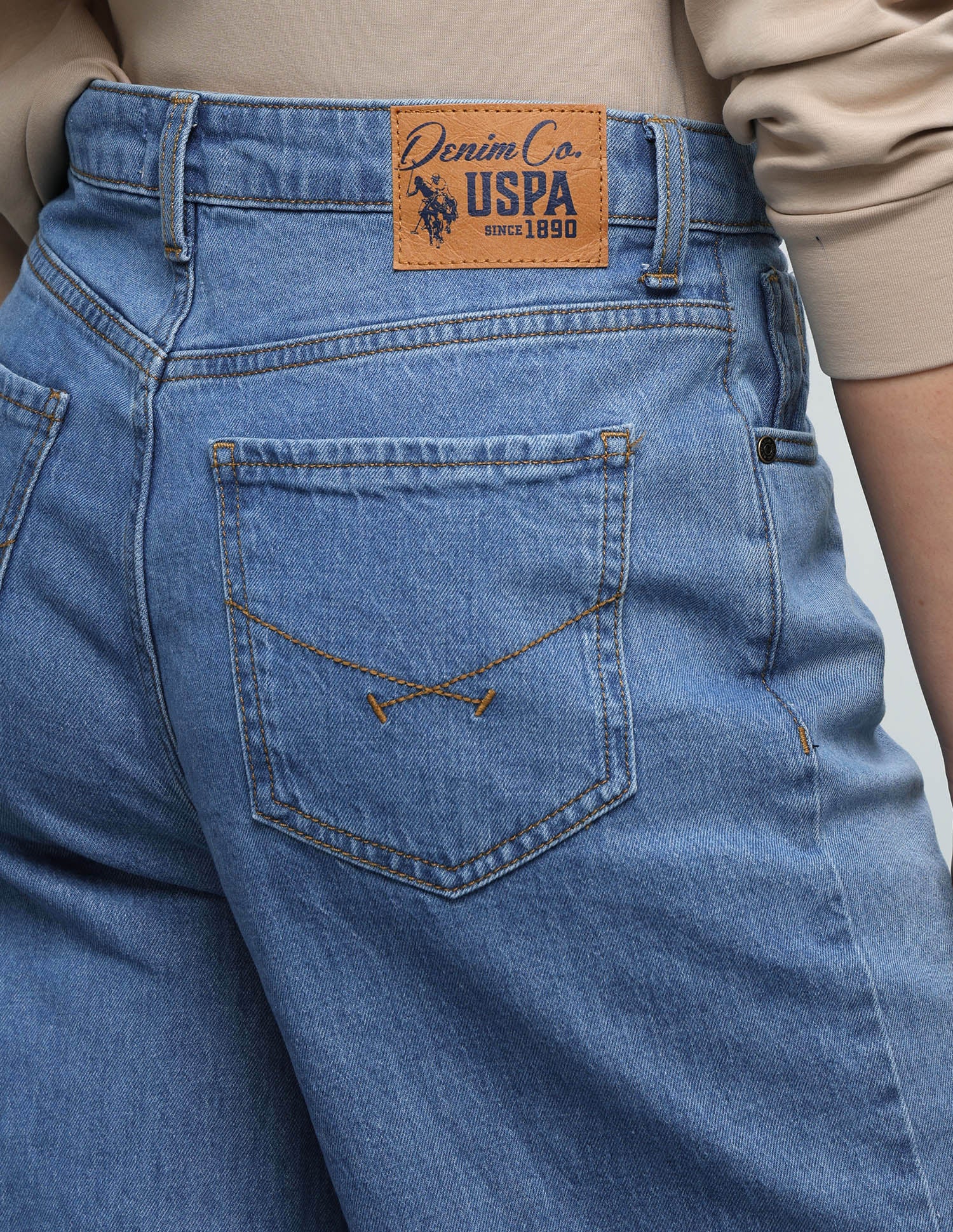 Wide Leg Fit Blue Jeans Blue - U.S. Polo Assn. India | Large