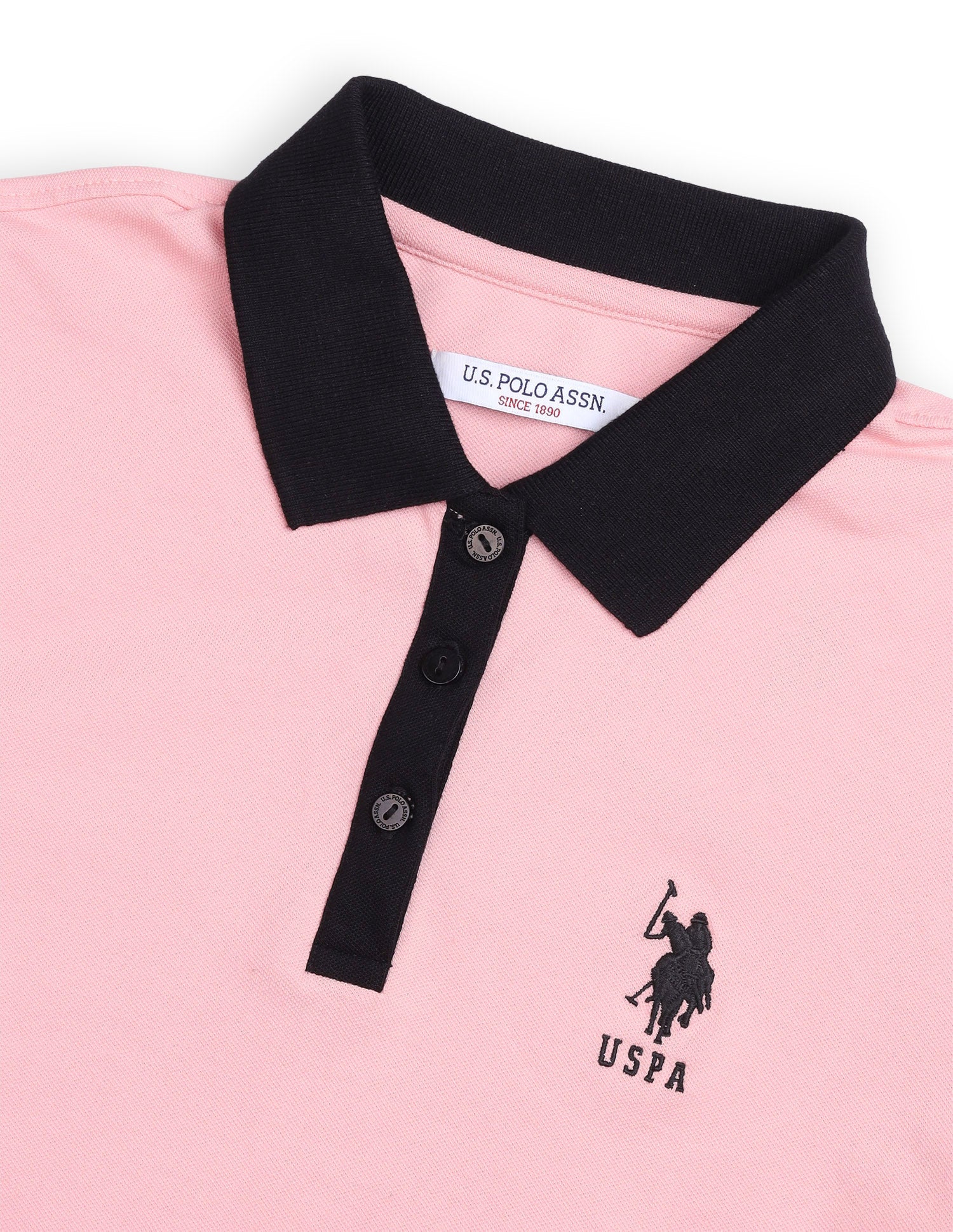 Solid Regular Fit Polo Shirt Light Pink - U.S. Polo Assn. India | Large