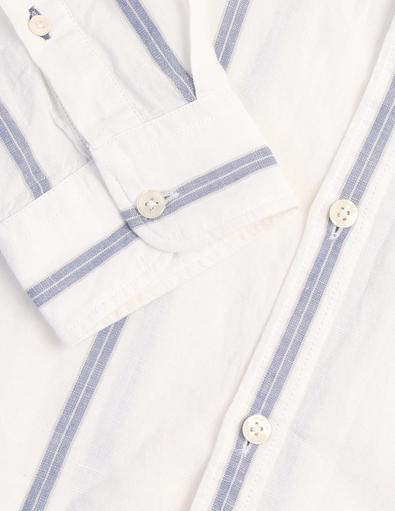 Vertical Striped Poplin Regular Fit Shirt White - U.S. Polo Assn. India | Large