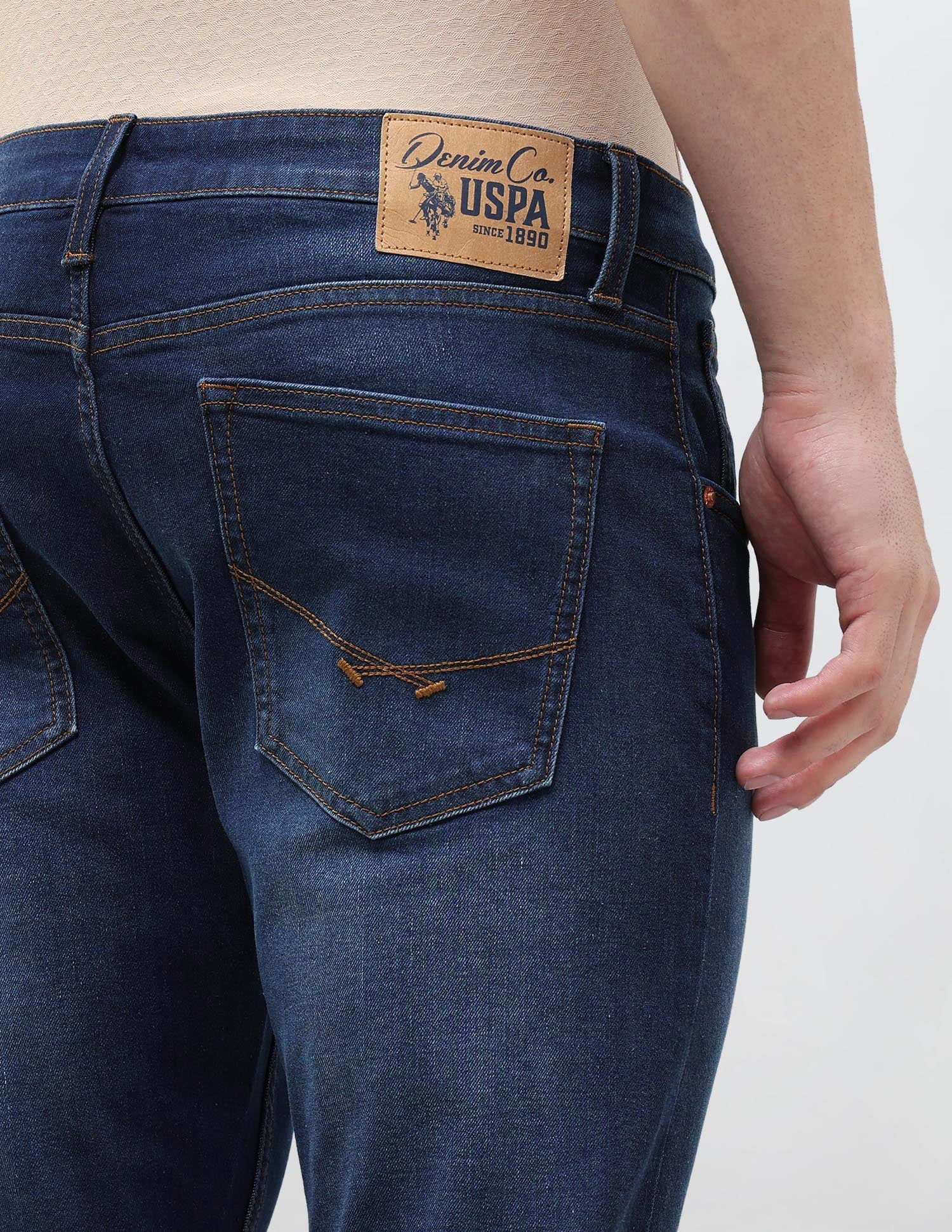 Henry Tapered Fit Stone Washed Jeans Indigo - U.S. POLO ASSN. | Large