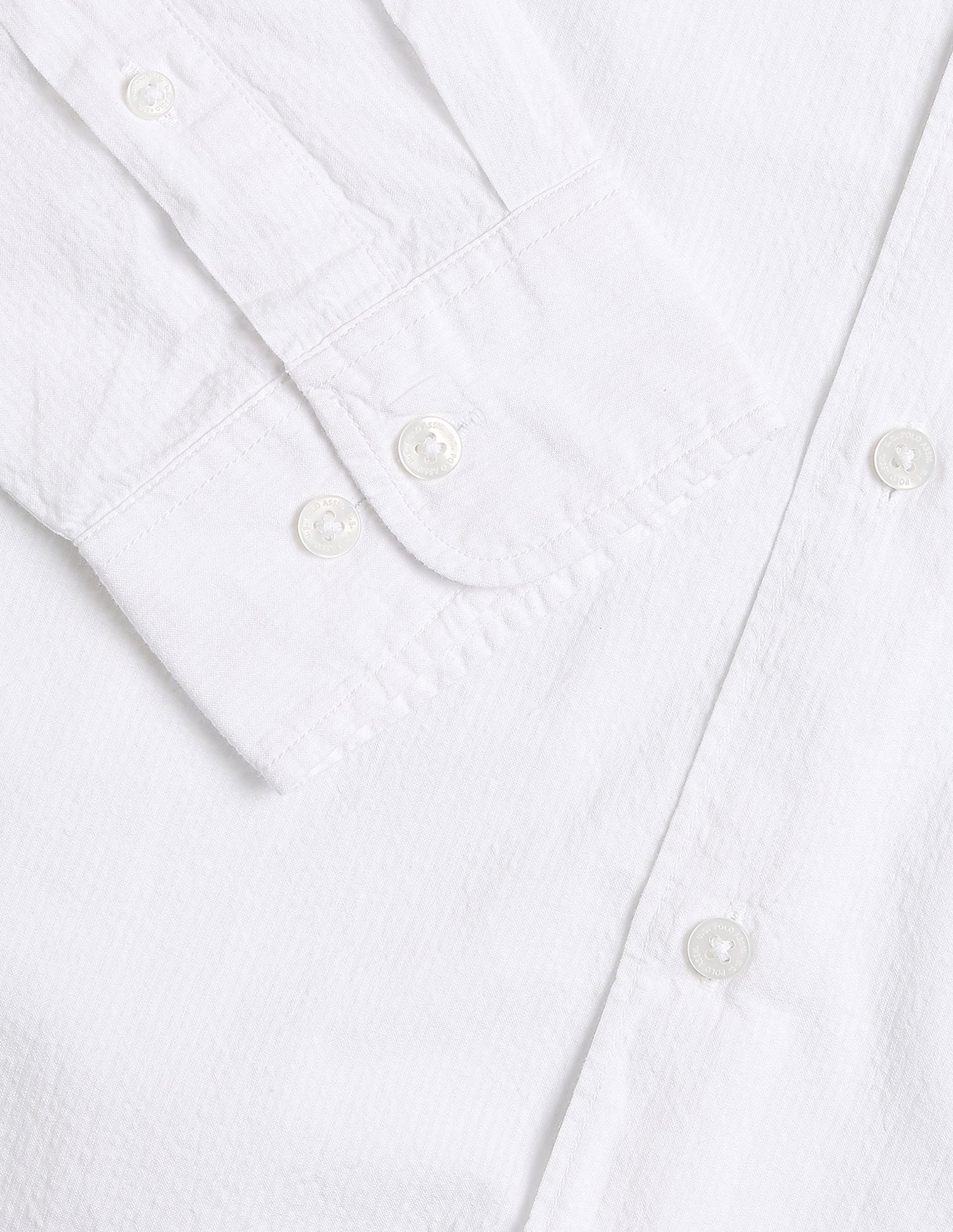 Seersucker Regular Fit Textured Shirt White - U.S. Polo Assn. India | Large