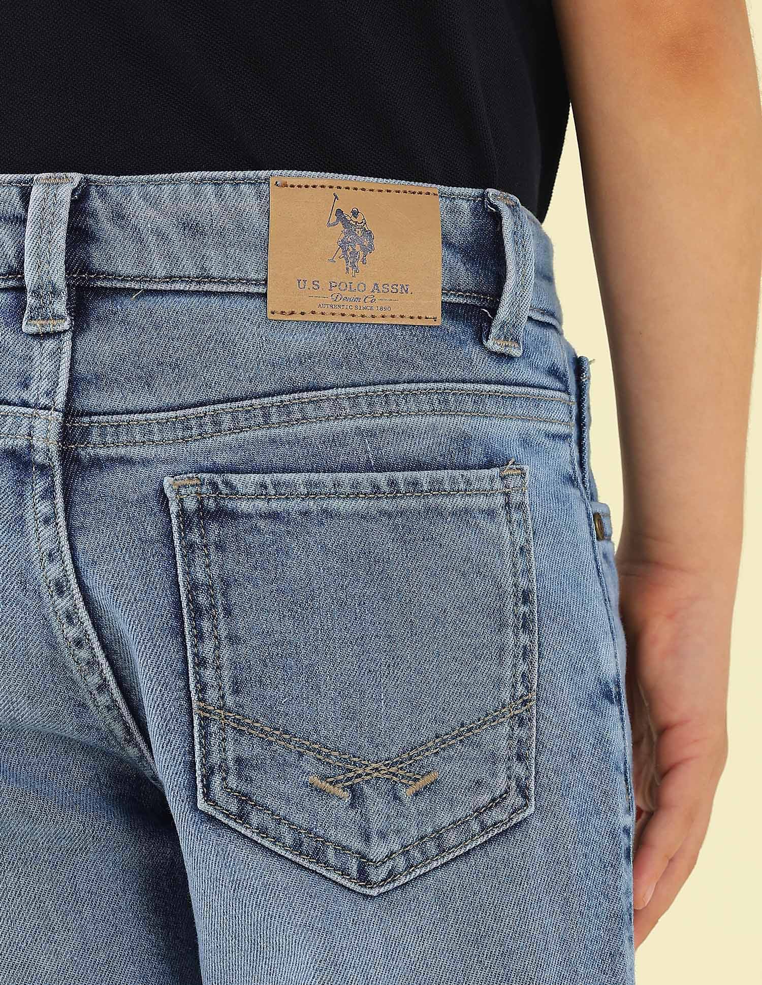 Relaxed Fit Whiskered Jeans Indigo - U.S. Polo Assn. India | Large