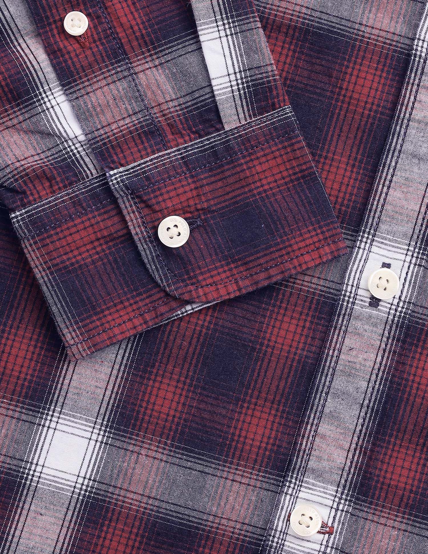 Plaid Checked Twill Shirt Red - U.S. Polo Assn. India | Large