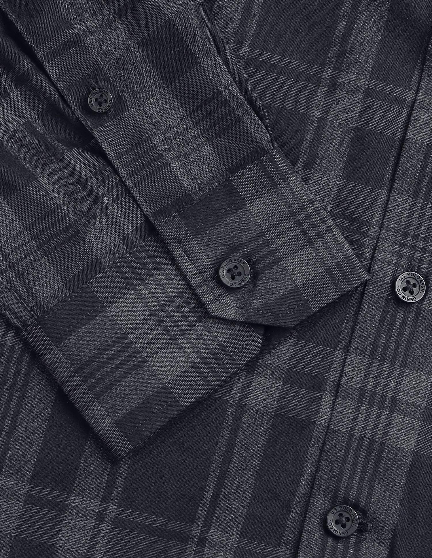 Tartan Checked Regular Fit Shirt Black - U.S. Polo Assn. India | Large