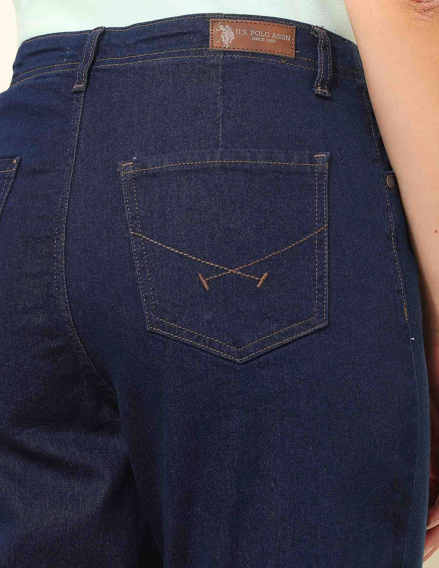 High Rise Carrot Fit Jeans Dark Blue - U.S. Polo Assn. India | Large