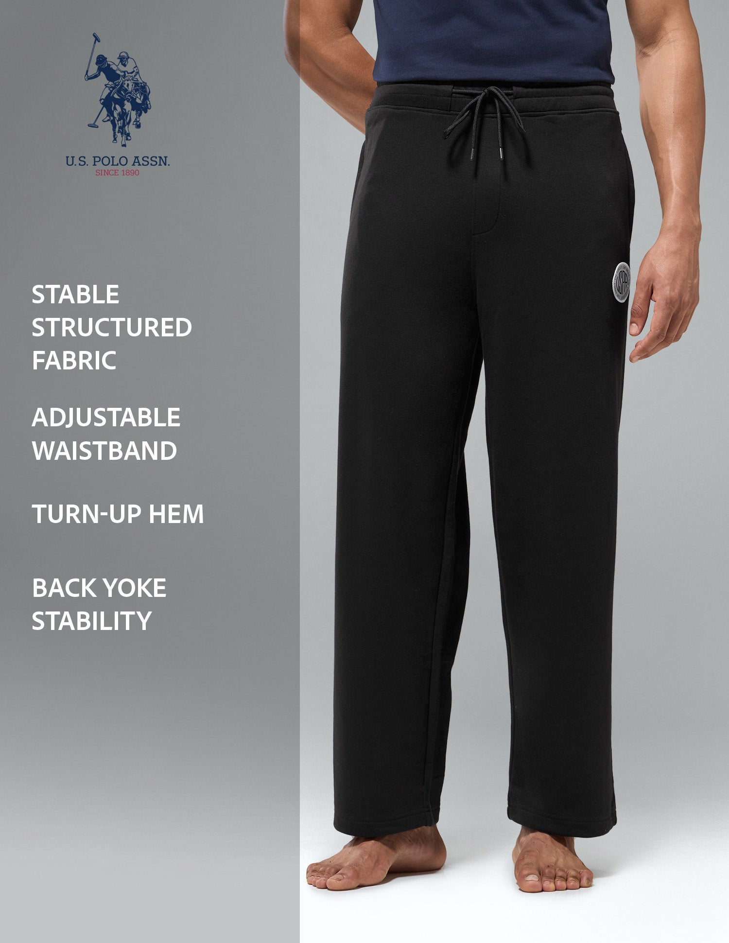 Mid Rise Relaxed Fit OR011 Track Pants Black - U.S. Polo Assn. India | Large
