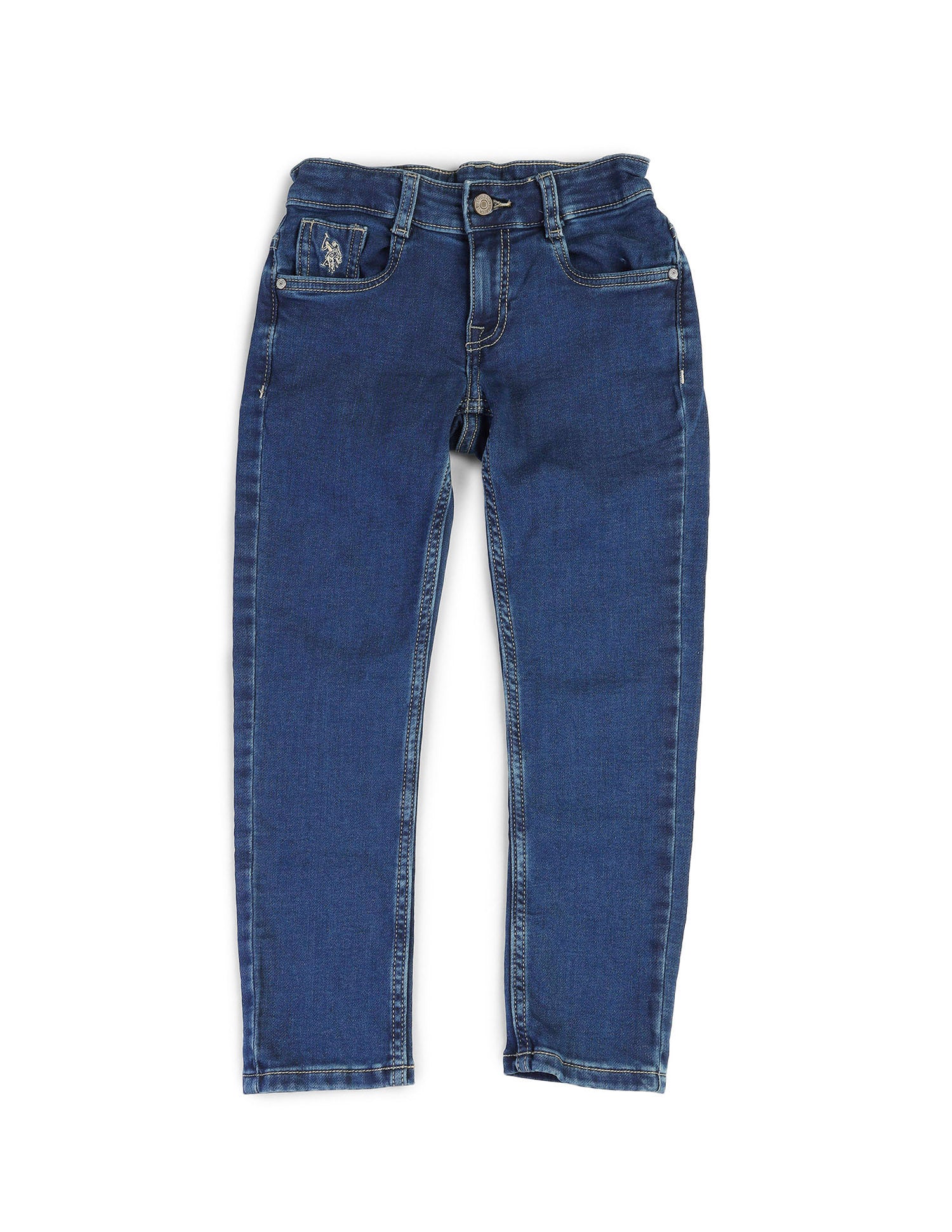 Boys Stone Washed Slim Fit Jeans Blue - U.S. POLO ASSN. | Large