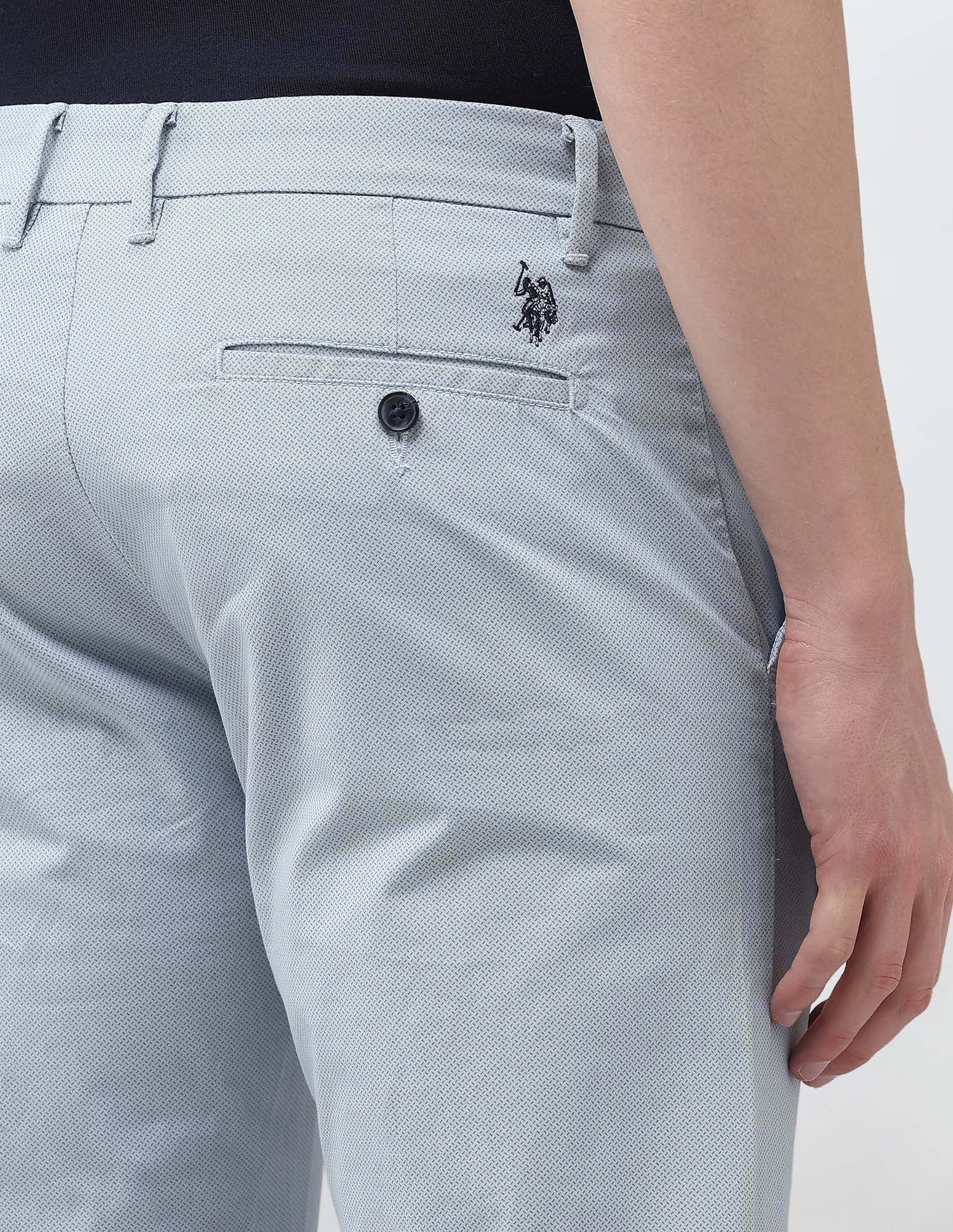 Austin Slim Fit Twill Trousers Light Blue - U.S. Polo Assn. India | Large