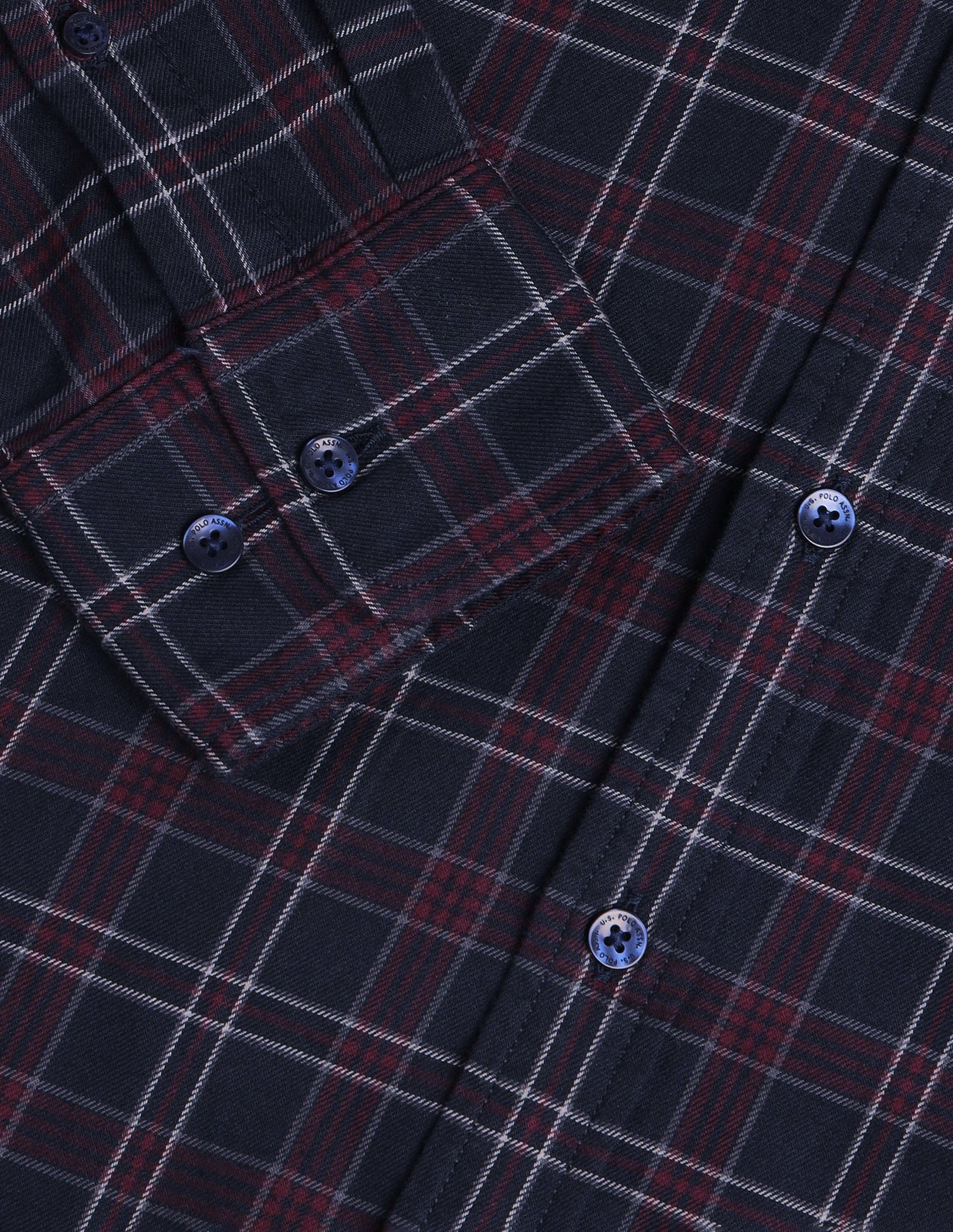 Grid Tattersall Checked Regular Shirt Navy - U.S. POLO ASSN. | Large