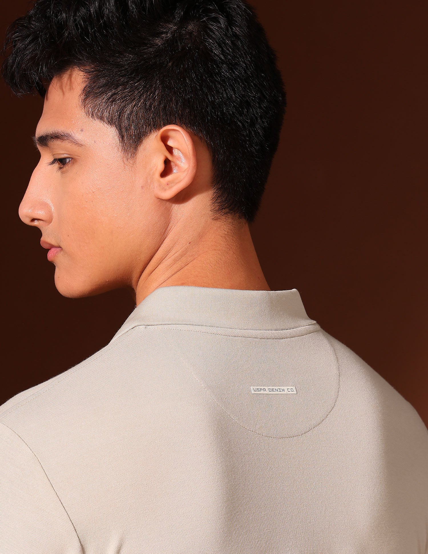 Brand Printed Work And Wander Polo Shirt Beige - U.S. Polo Assn. India | Large