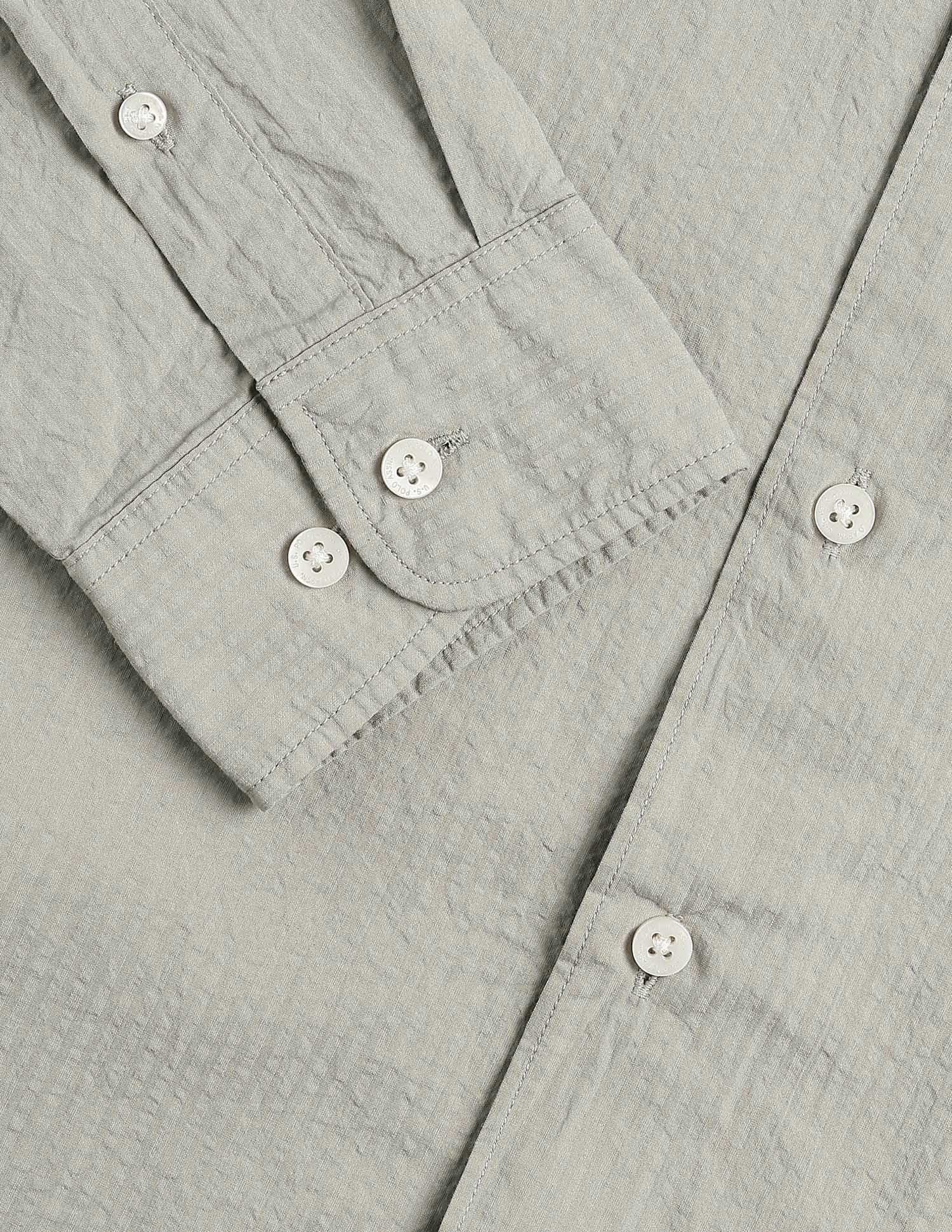 Regular Fit Seersucker Shirt Light Olive - U.S. Polo Assn. India | Large