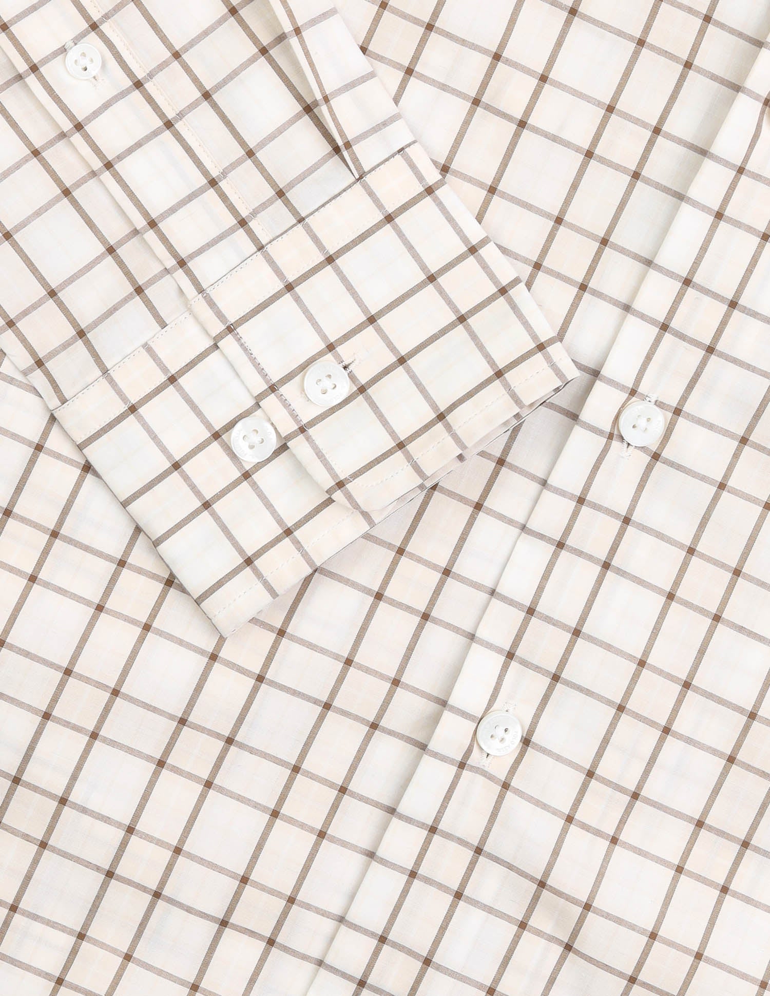 Tailored Fit Graph Checked Shirt Beige - U.S. Polo Assn. India | Large