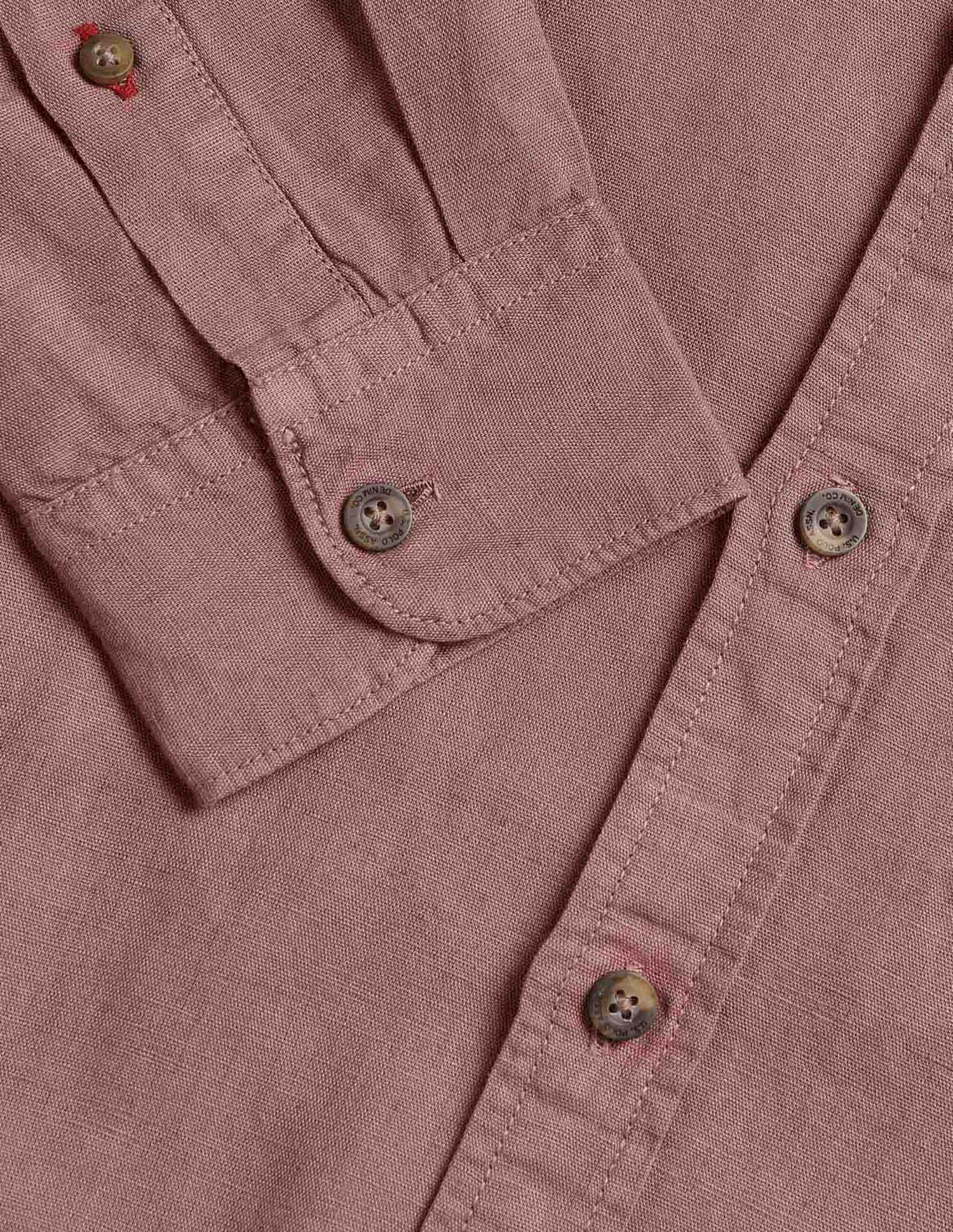 Dyed Linen Shirt Dusty Rose - U.S. POLO ASSN. | Large