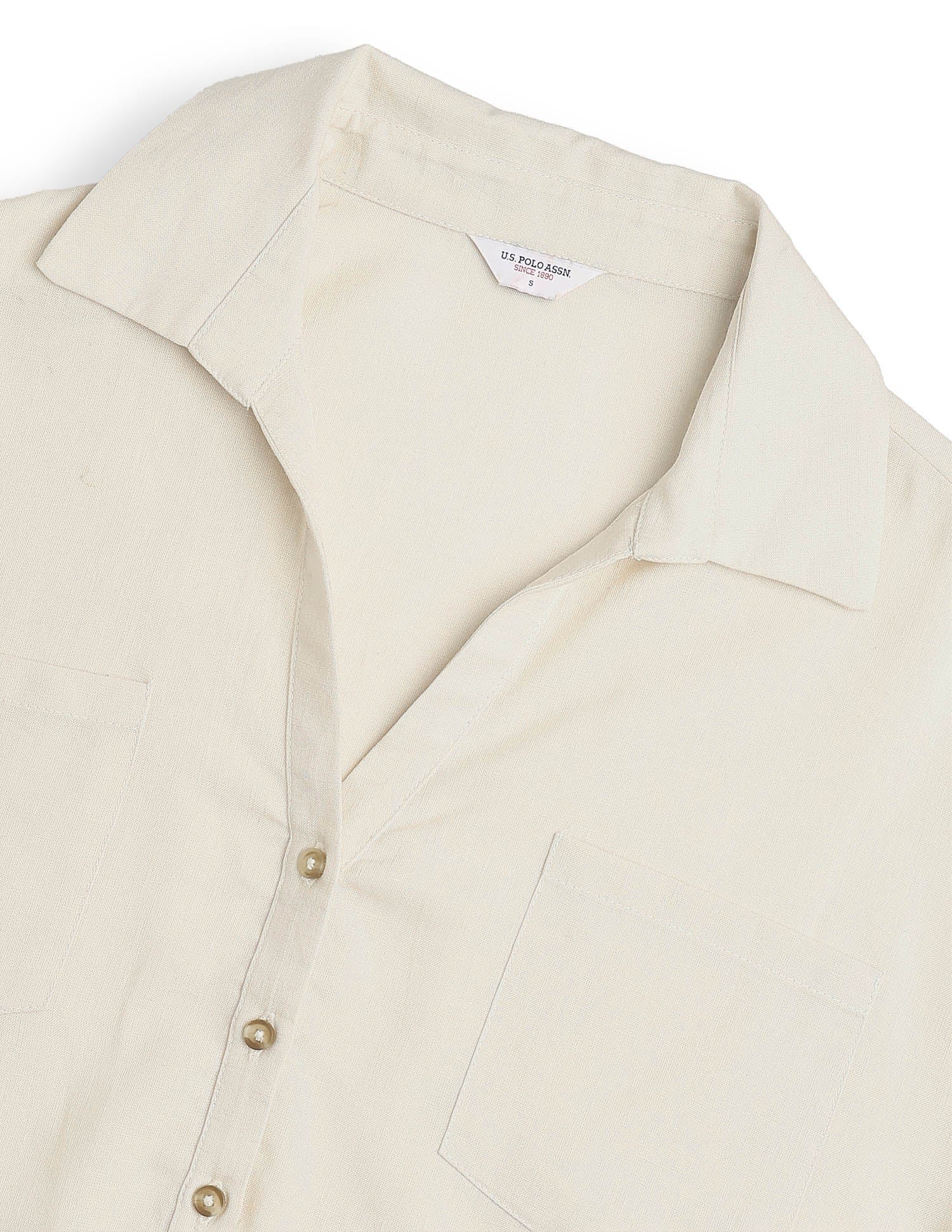 Oversized Fit Drop Shoulder Shirt Cream - U.S. Polo Assn. India | Large