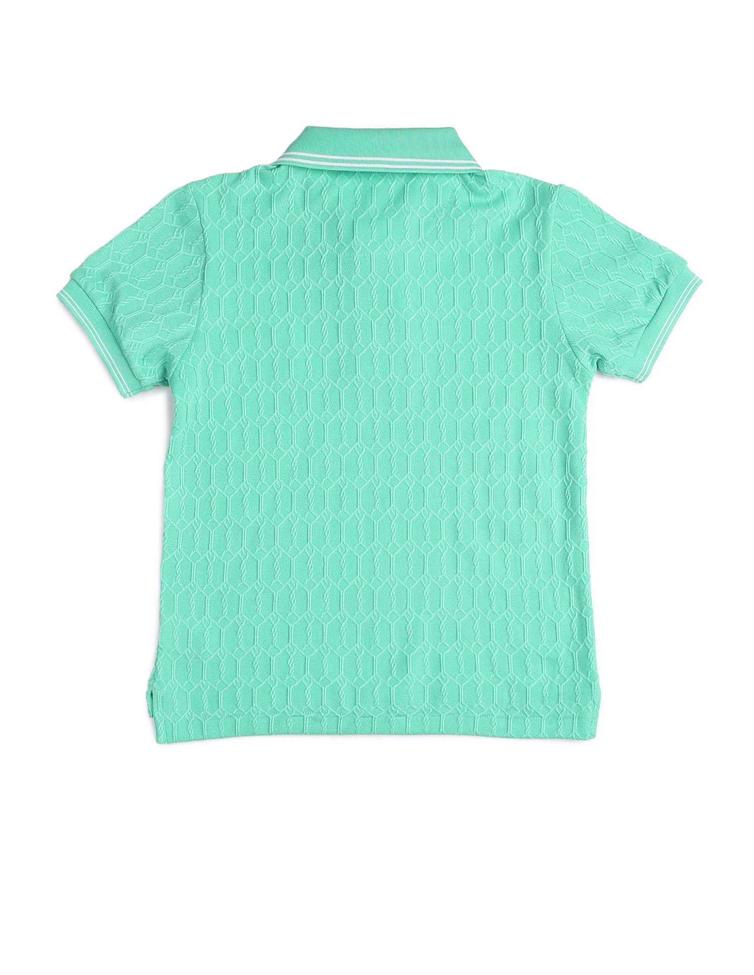Boys Textured Pure Cotton Polo Shirt Mint - U.S. POLO ASSN. | Large