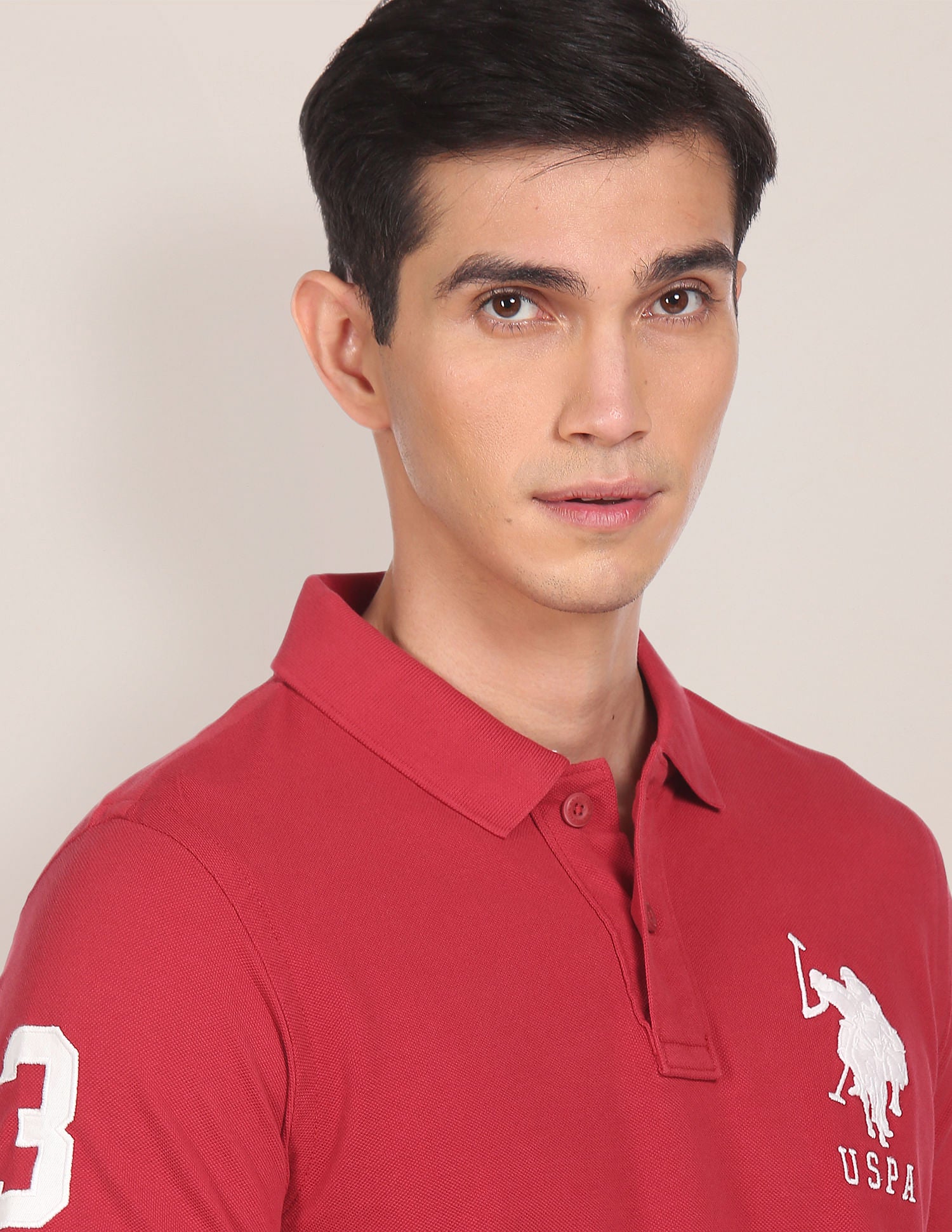 Men Red Pure Cotton Solid Polo Shirt – U.S. Polo Assn. India