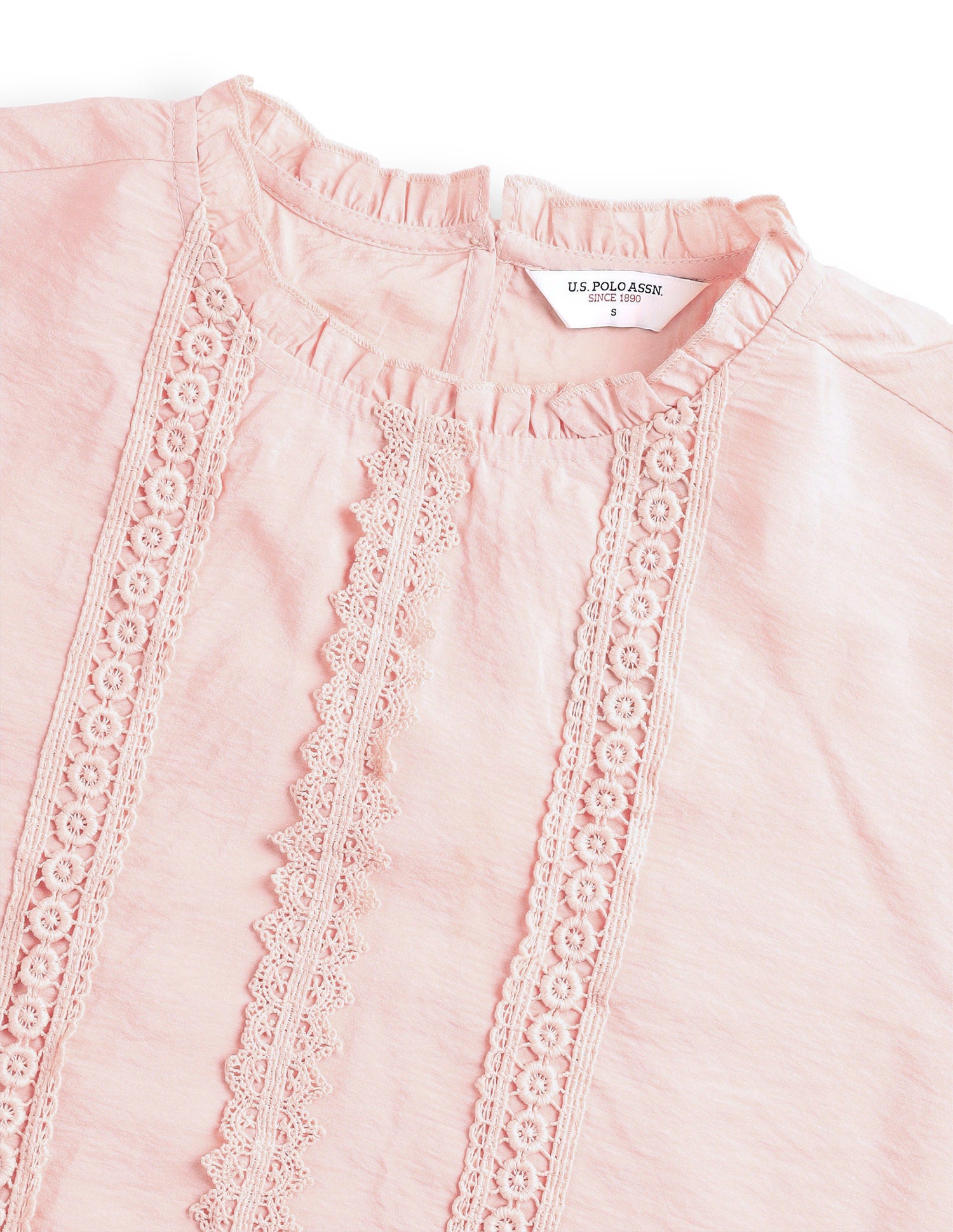 Solid Lace Regular Fit Top Light Pink - U.S. Polo Assn. India | Large