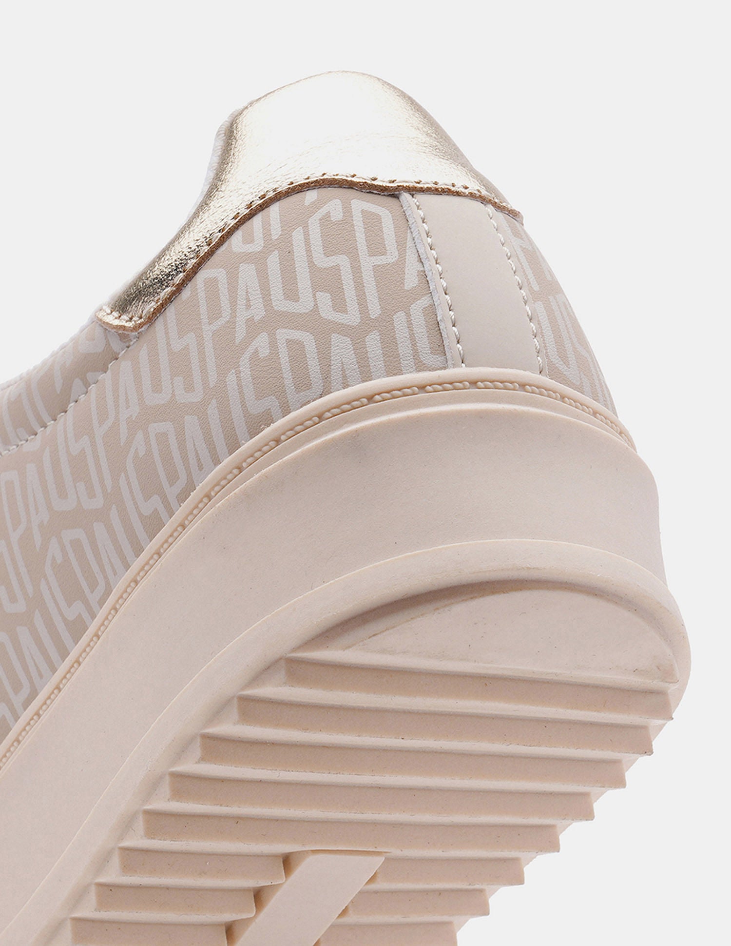 Round Toe Brand Printed Narcisa Sneakers Beige - U.S. Polo Assn. India | Large