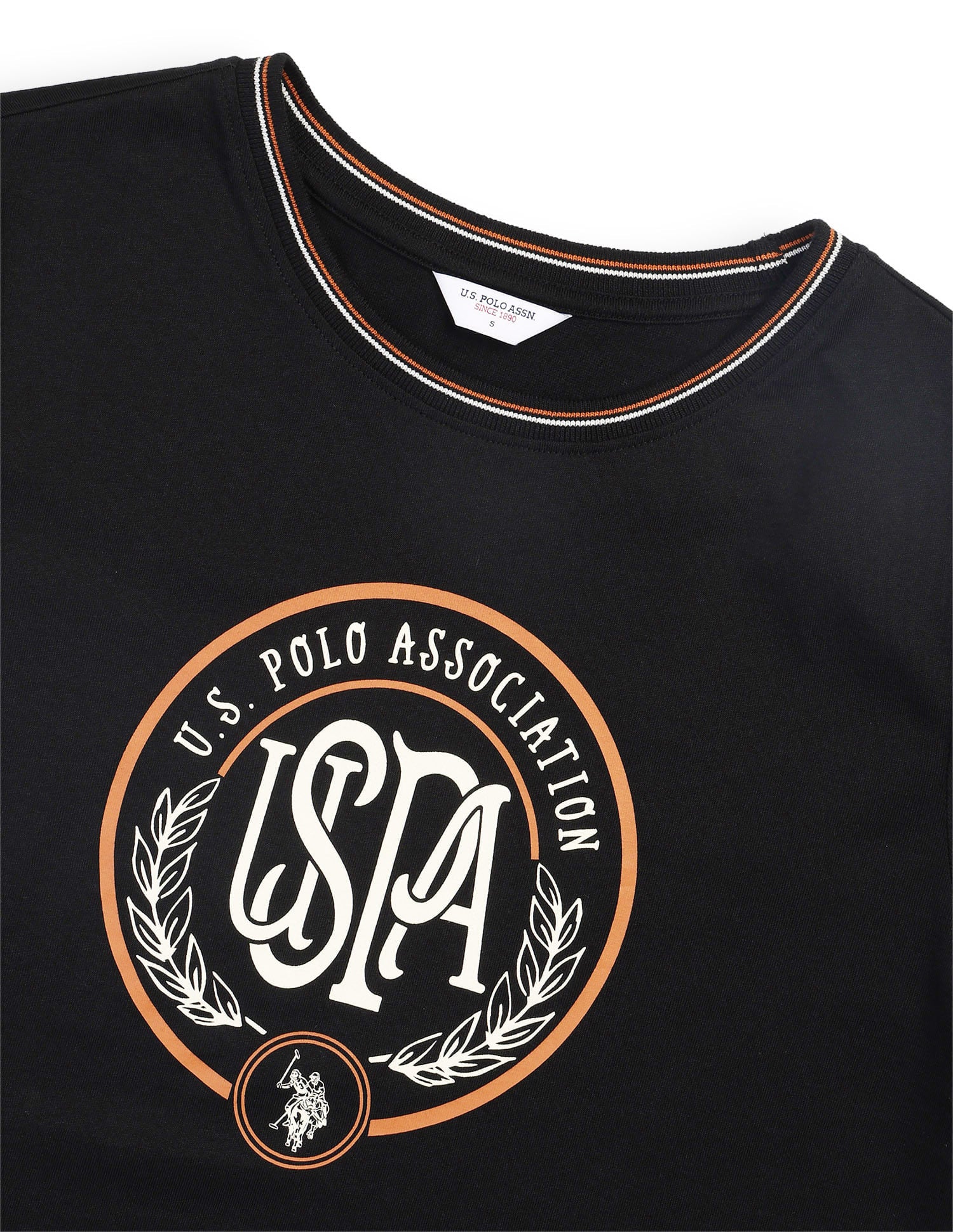 Regular Fit Brand Printed T-Shirt Black - U.S. Polo Assn. India | Large