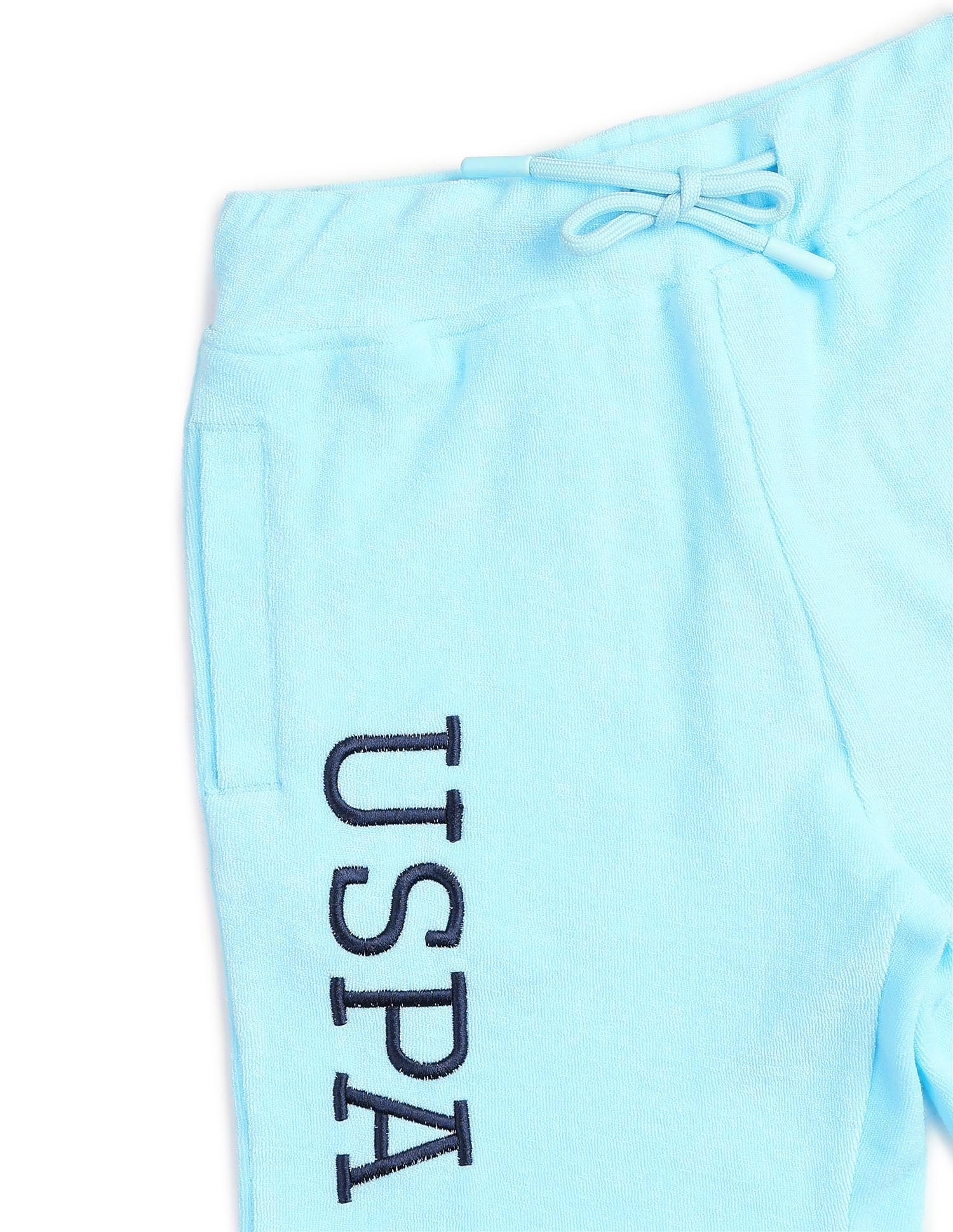 Boys Brand Embroidered Regular Fit Shorts Light Blue - U.S. POLO ASSN. | Large