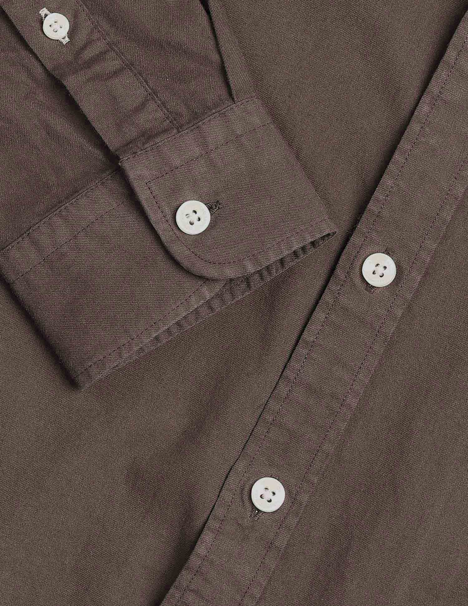 Slim Fit Pure Cotton Twill Shirt Brown - U.S. POLO ASSN. | Large