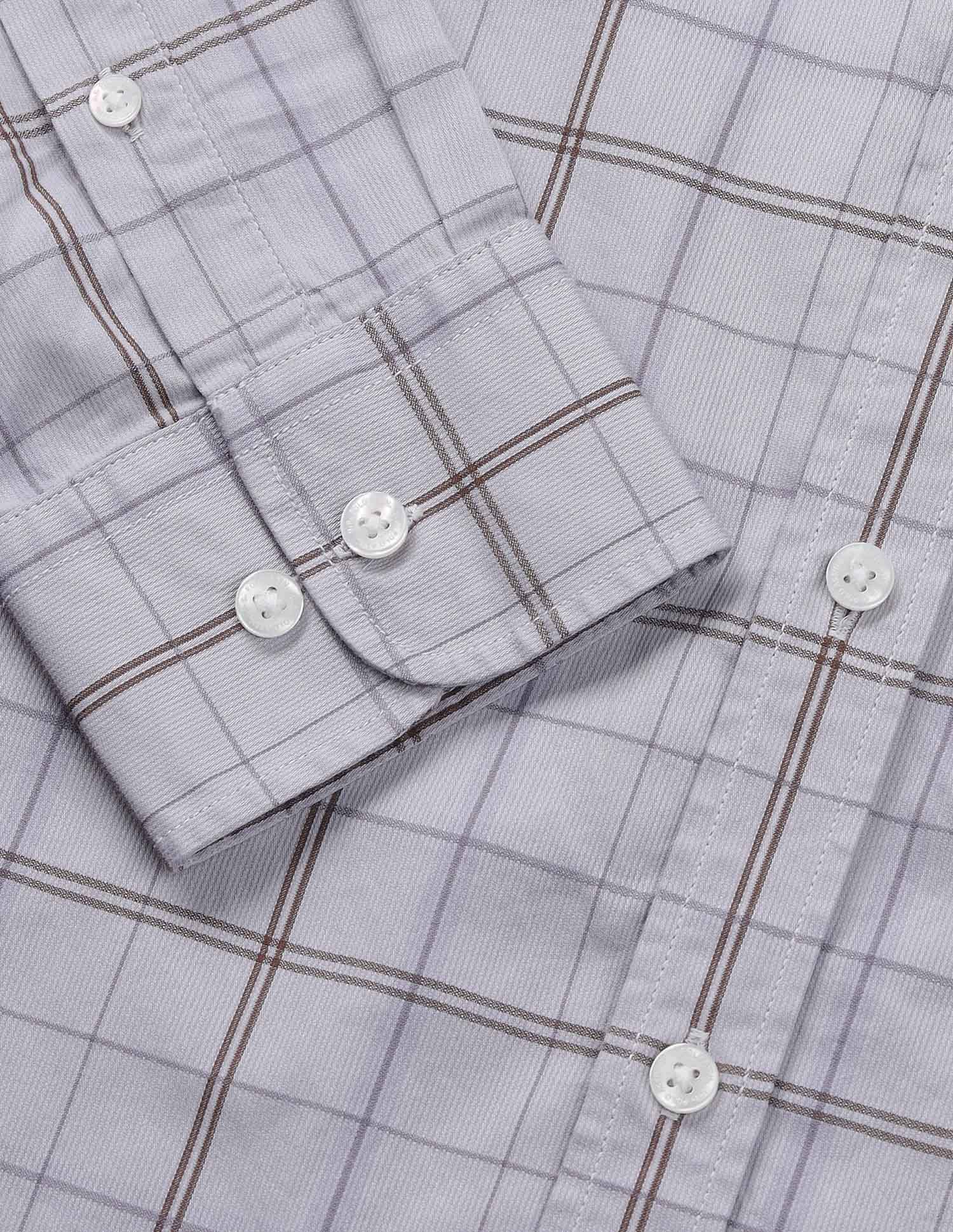 Grid Tattersall Checked Tailored Fit Shirt Grey - U.S. Polo Assn. India | Large