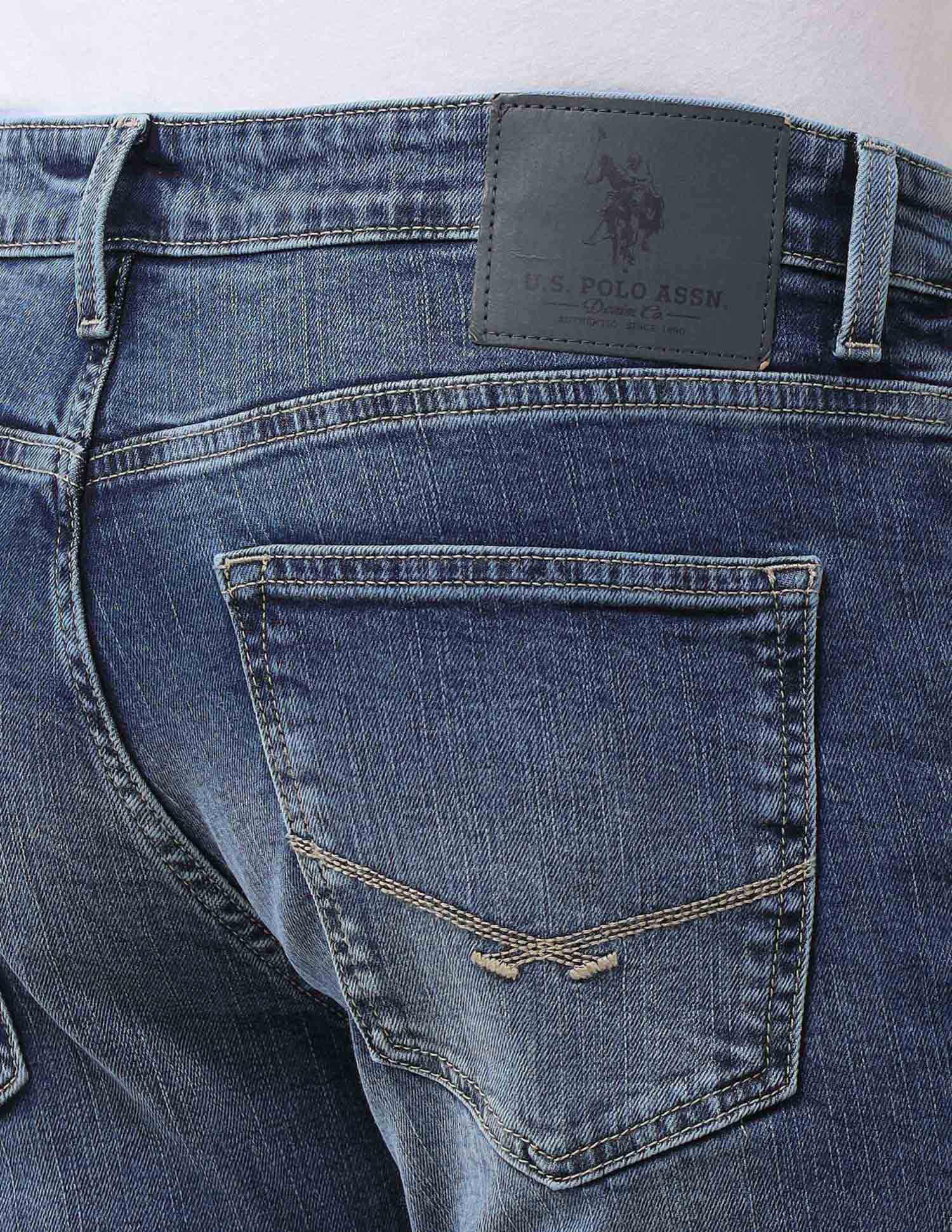 Harold Slim Straight Fit Blue Jeans Blue - U.S. POLO ASSN. | Large