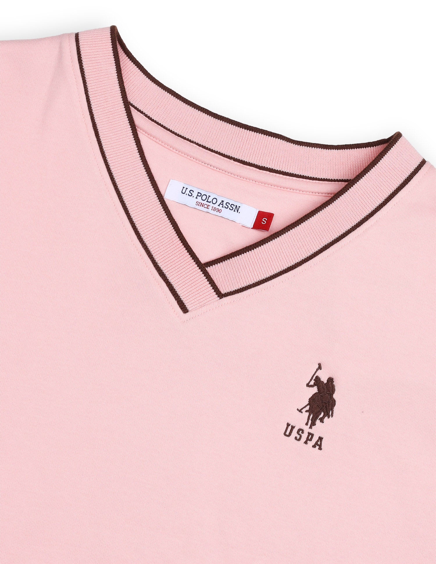 Solid Regular Fit Sweatshirt Light Pink - U.S. Polo Assn. India | Large