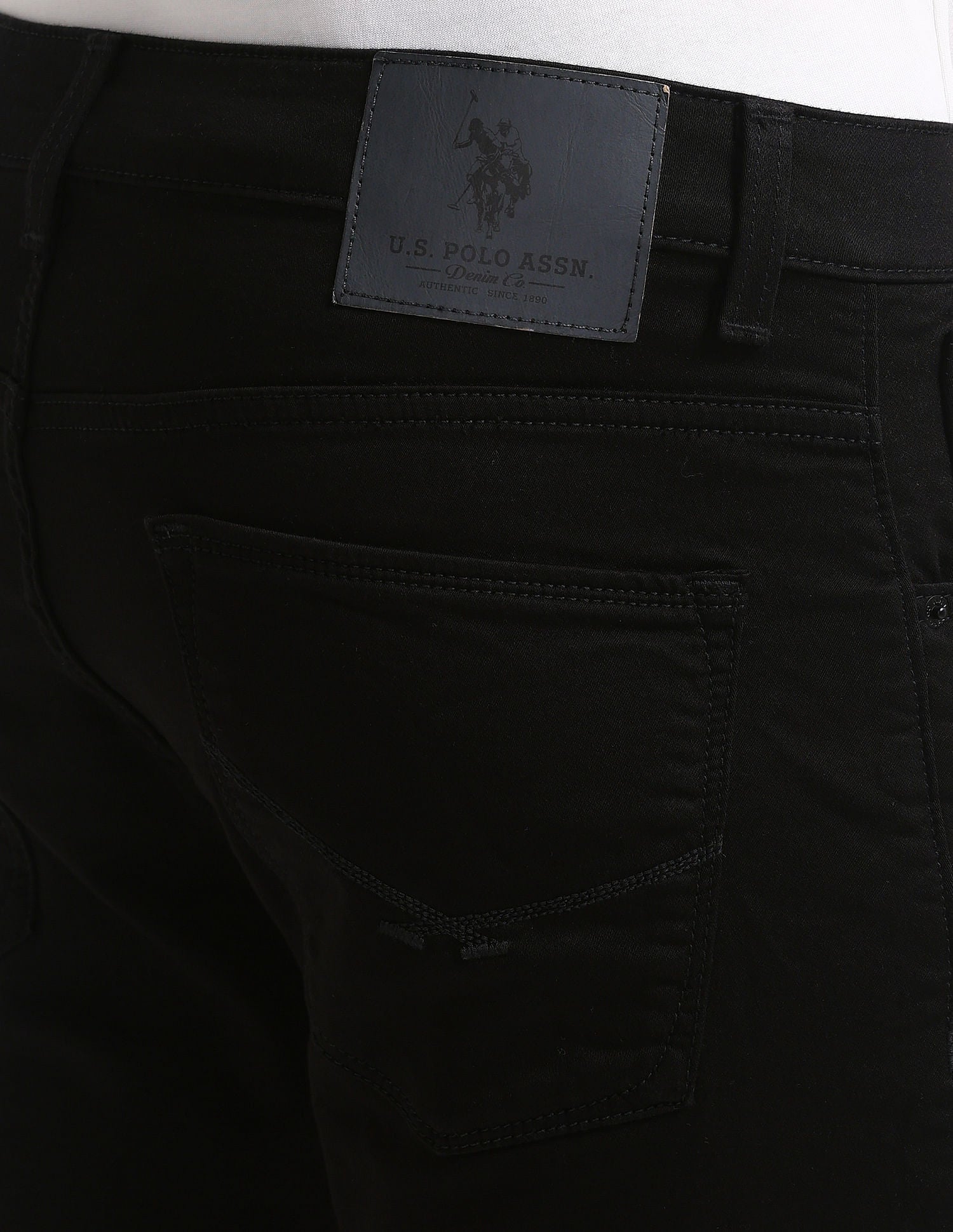 Henry Tapered Cropped Fit Black Jeans Black - U.S. POLO ASSN. | Large