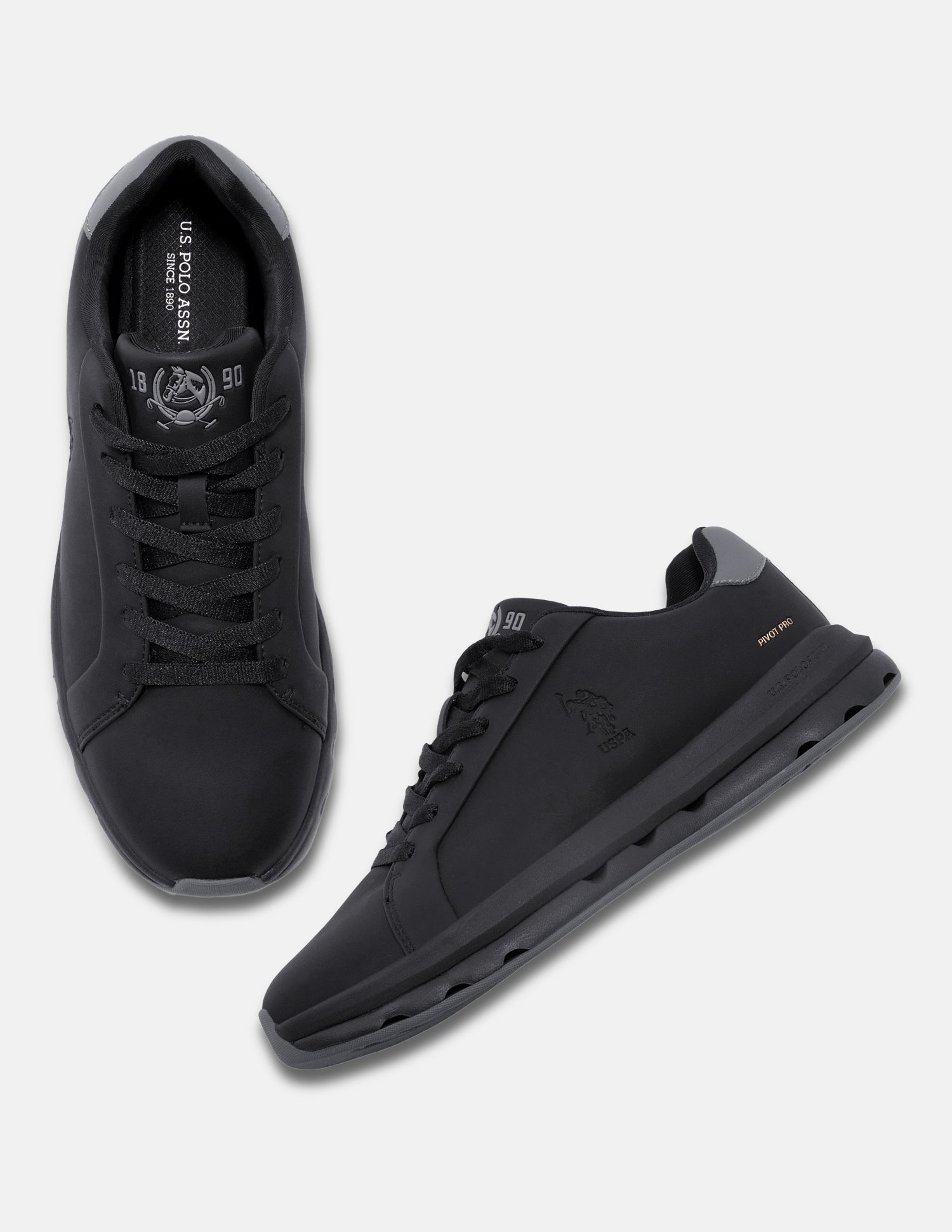 Round Toe Pivot Pro Sneakers Black - U.S. Polo Assn. India | Large