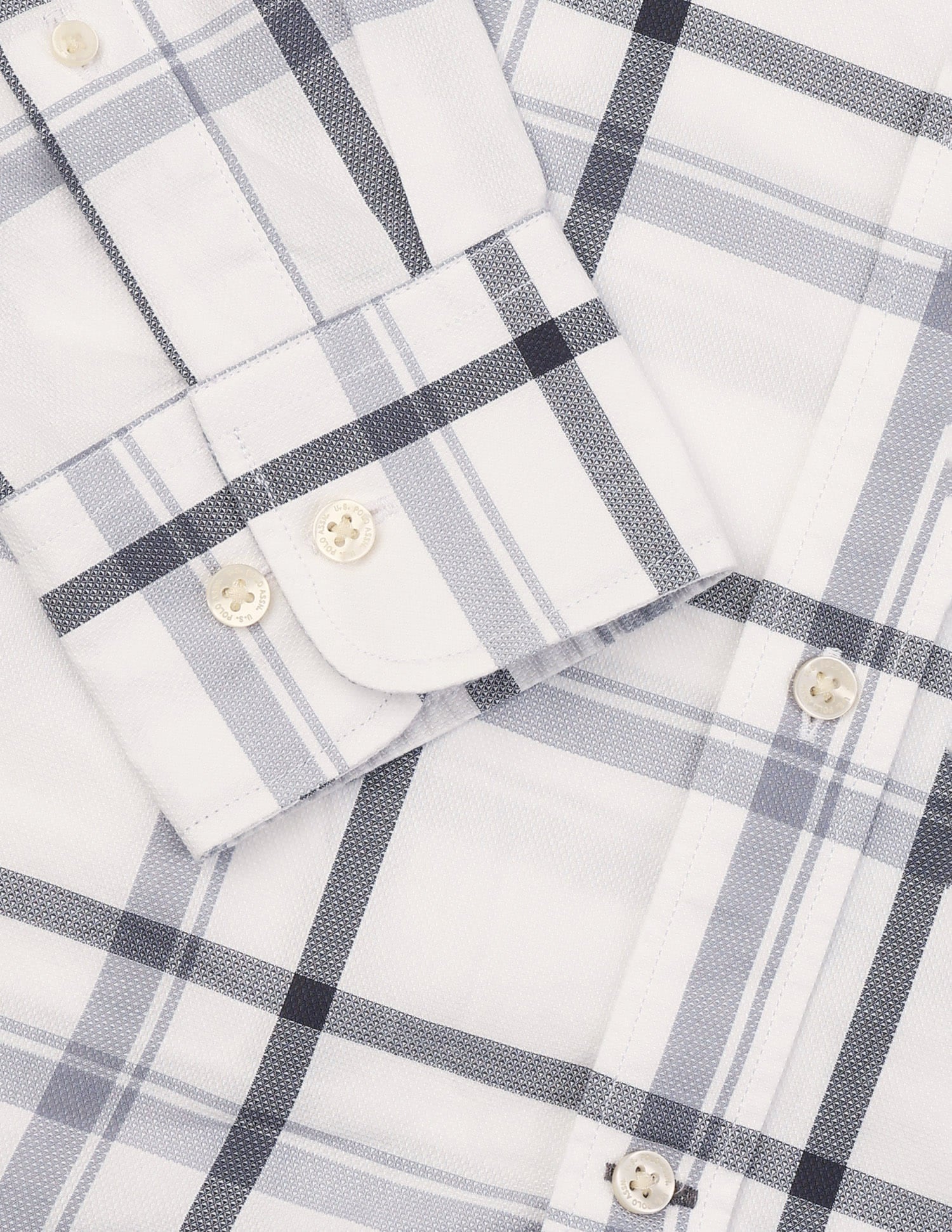 Grid Tattersall Checked Tailored Fit Shirt Grey - U.S. Polo Assn. India | Large