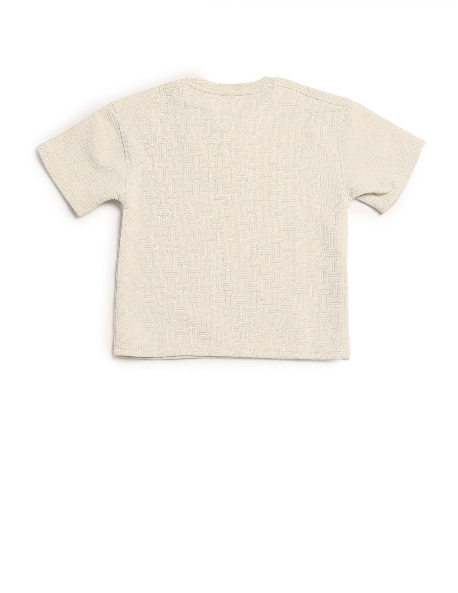 Boys Textured Boxy Fit T-Shirt Ecru - U.S. POLO ASSN. | Large