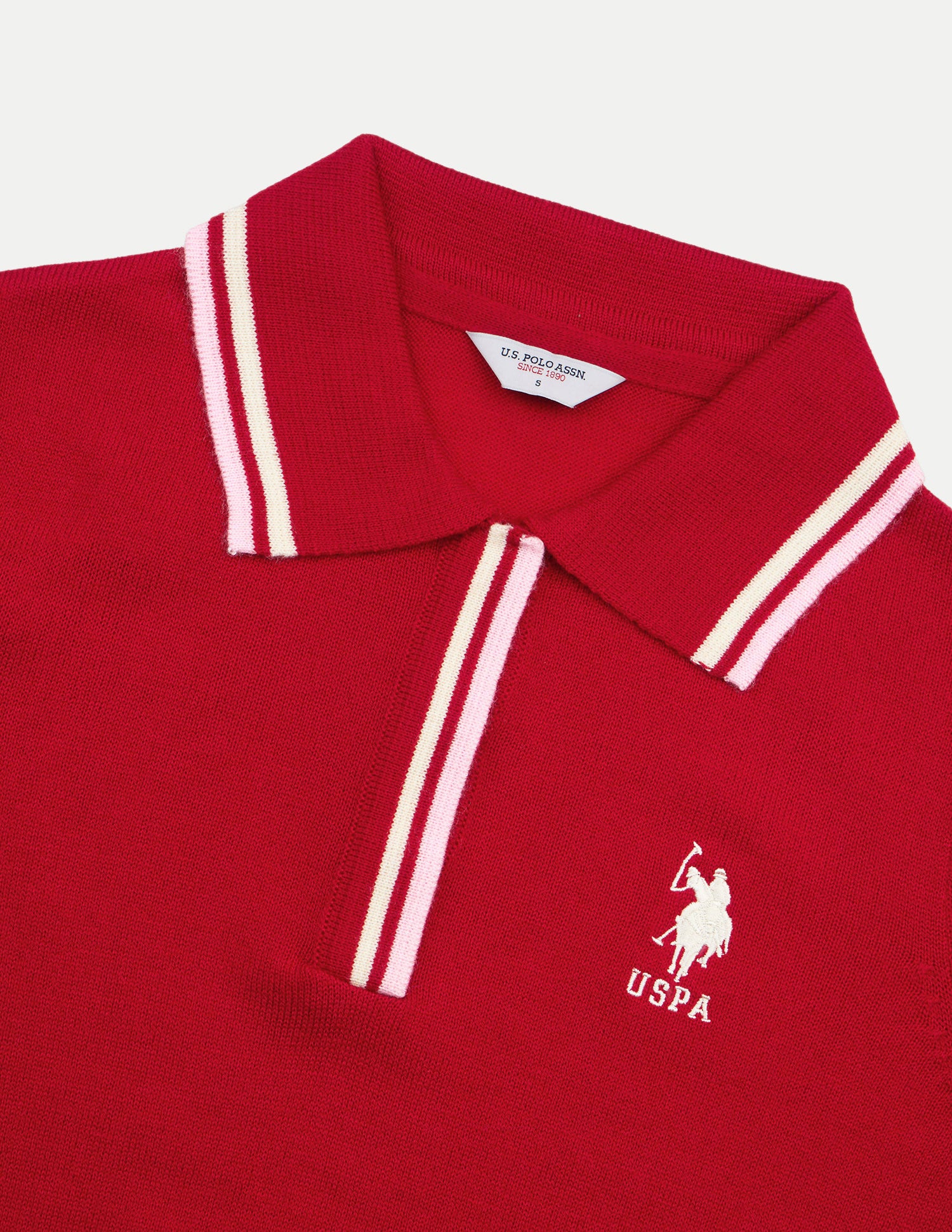 Solid Regular Fit Sweater Red - U.S. Polo Assn. India | Large