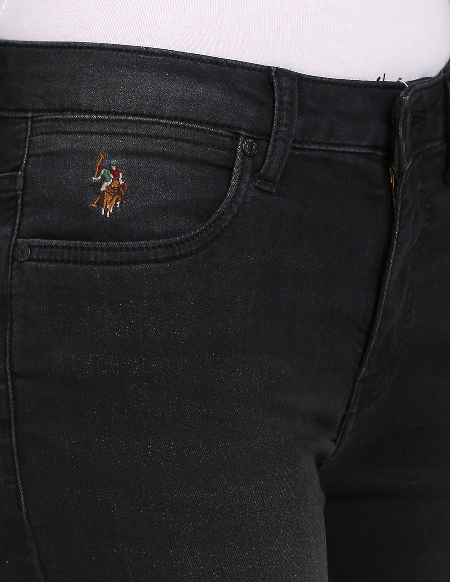 Mid Rise Slim Straight Fit Jeans Black - U.S. POLO ASSN. | Large