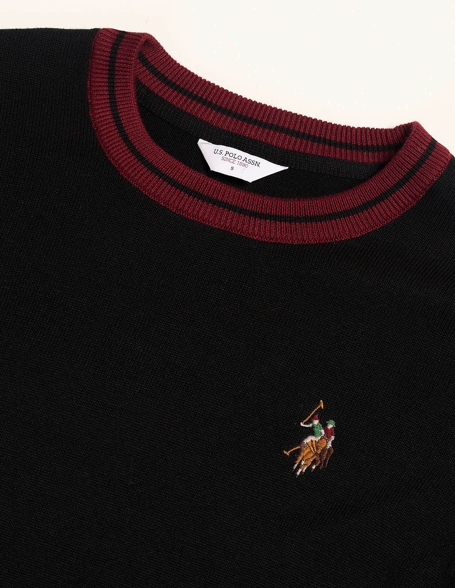 Drop Shoulders Cotton Sweater Black - U.S. POLO ASSN. | Large