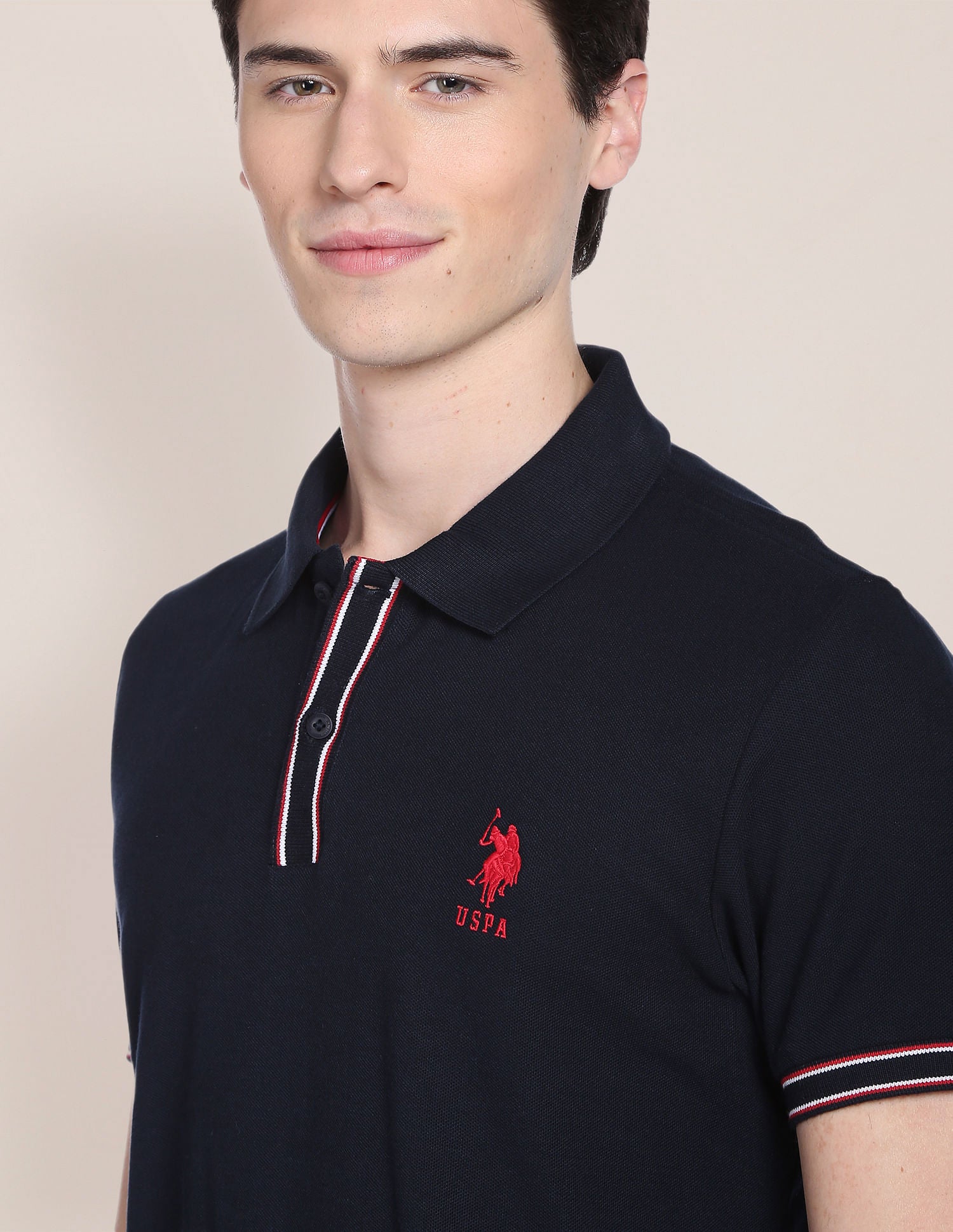 Solid Pique Polo Shirt Navy - U.S. Polo Assn. India | Large
