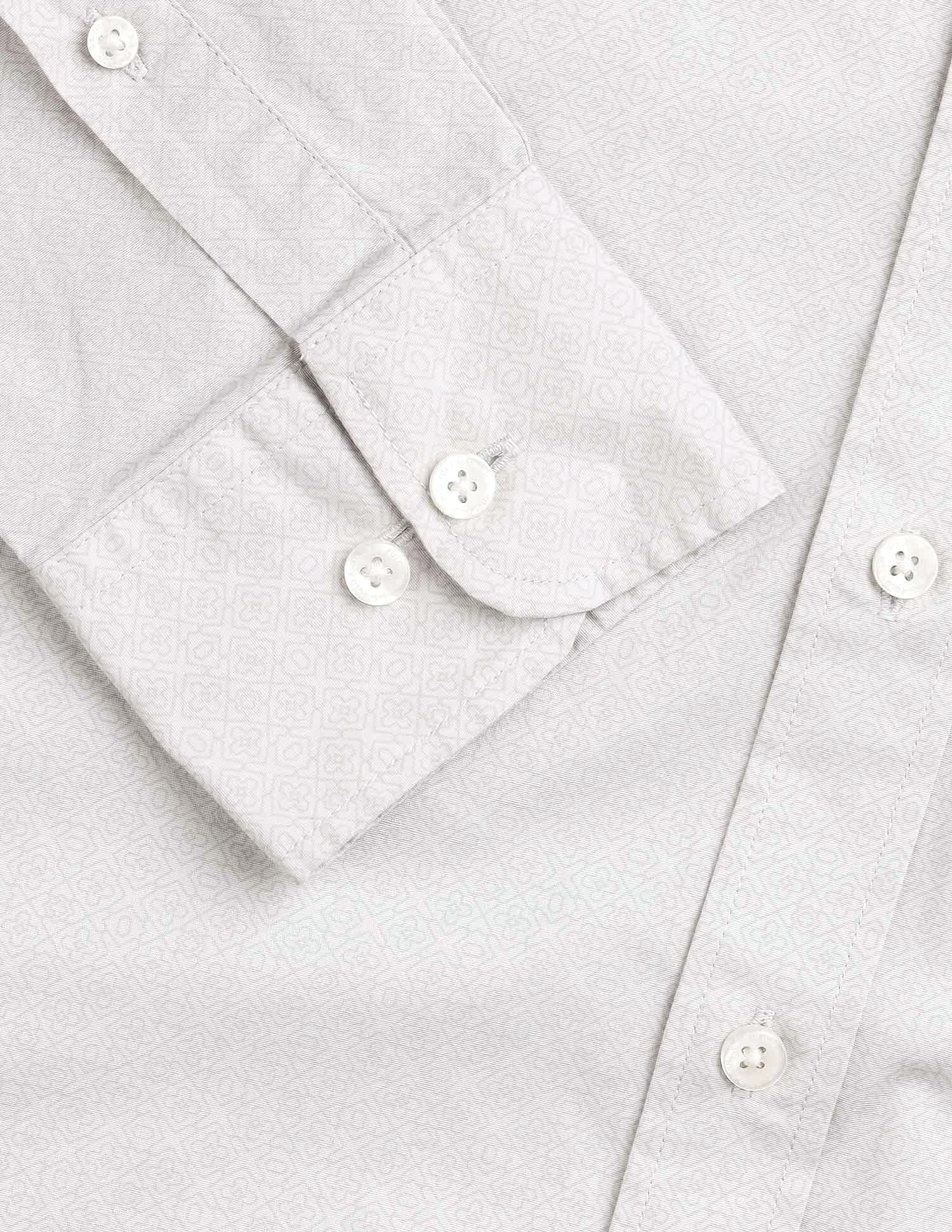 Geometric Printed Tailored Fit Shirt Beige - U.S. Polo Assn. India | Large
