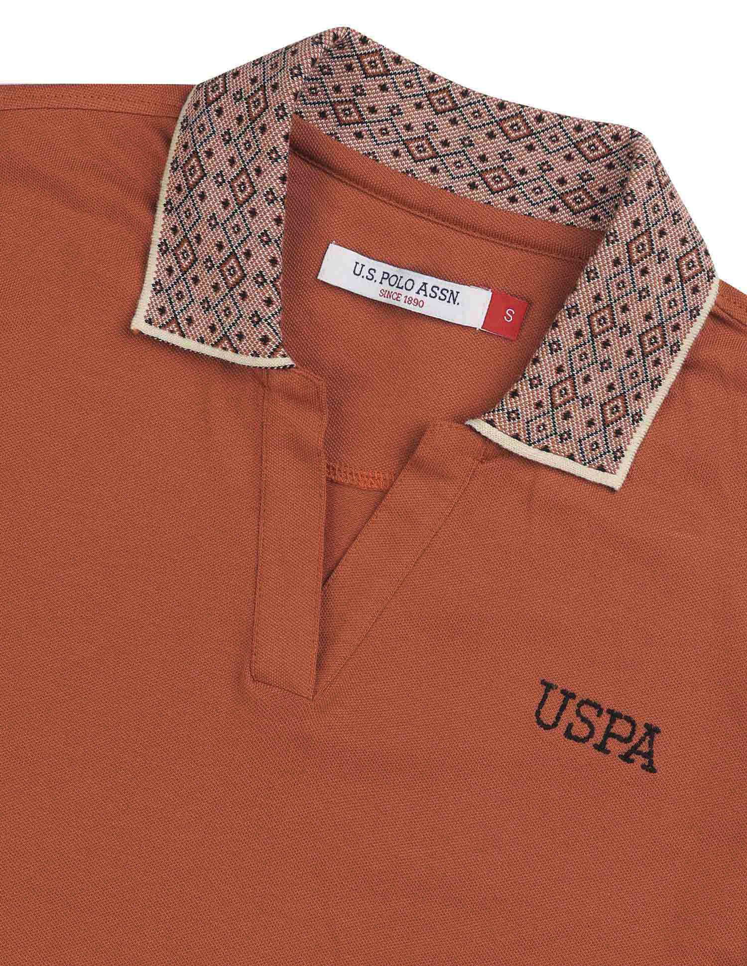 Solid Regular Fit Polo Shirt Rust - U.S. POLO ASSN. | Large