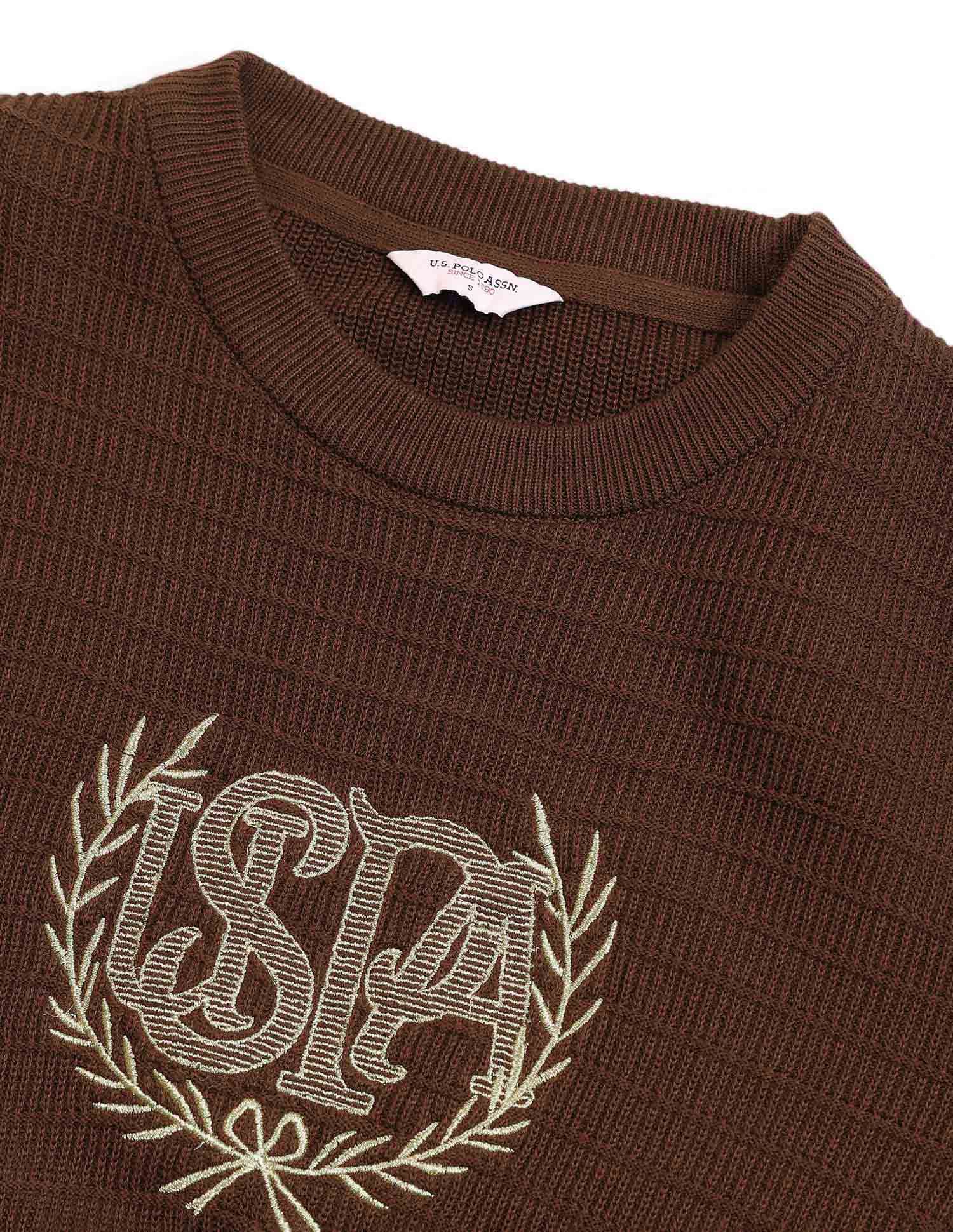 Regular Fit Brand Embroidered Sweatshirt Brown - U.S. POLO ASSN. | Large